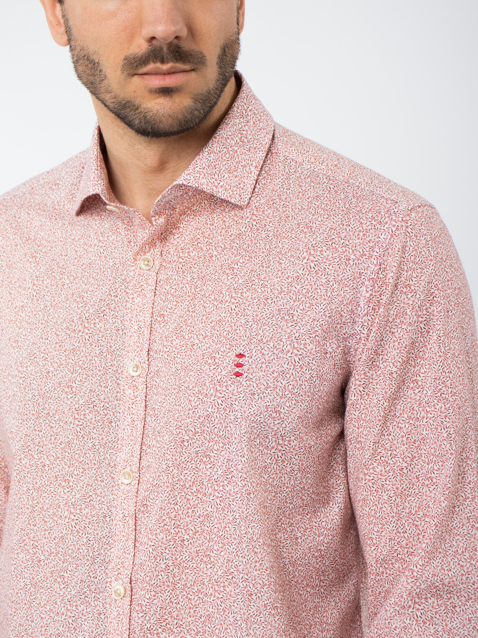 Slim fit floral printed shirt