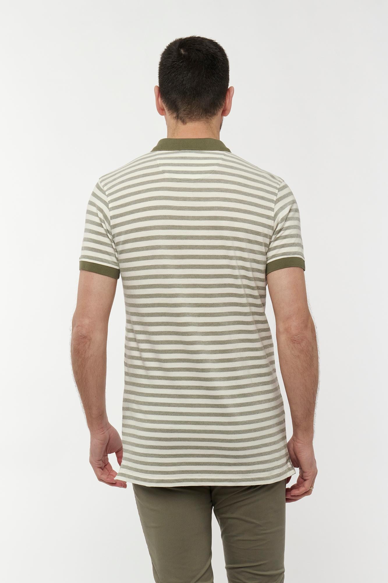 Striped polo shirt with pocket