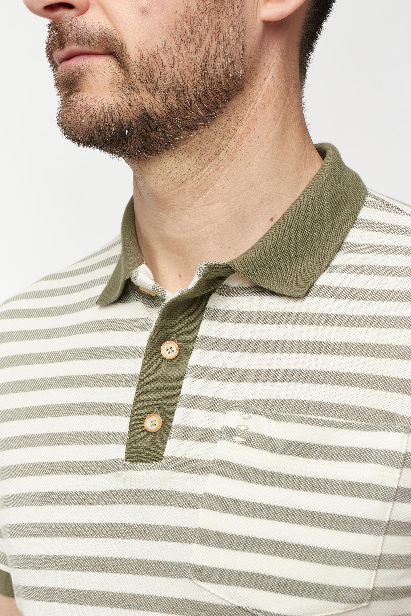 Striped polo shirt with pocket