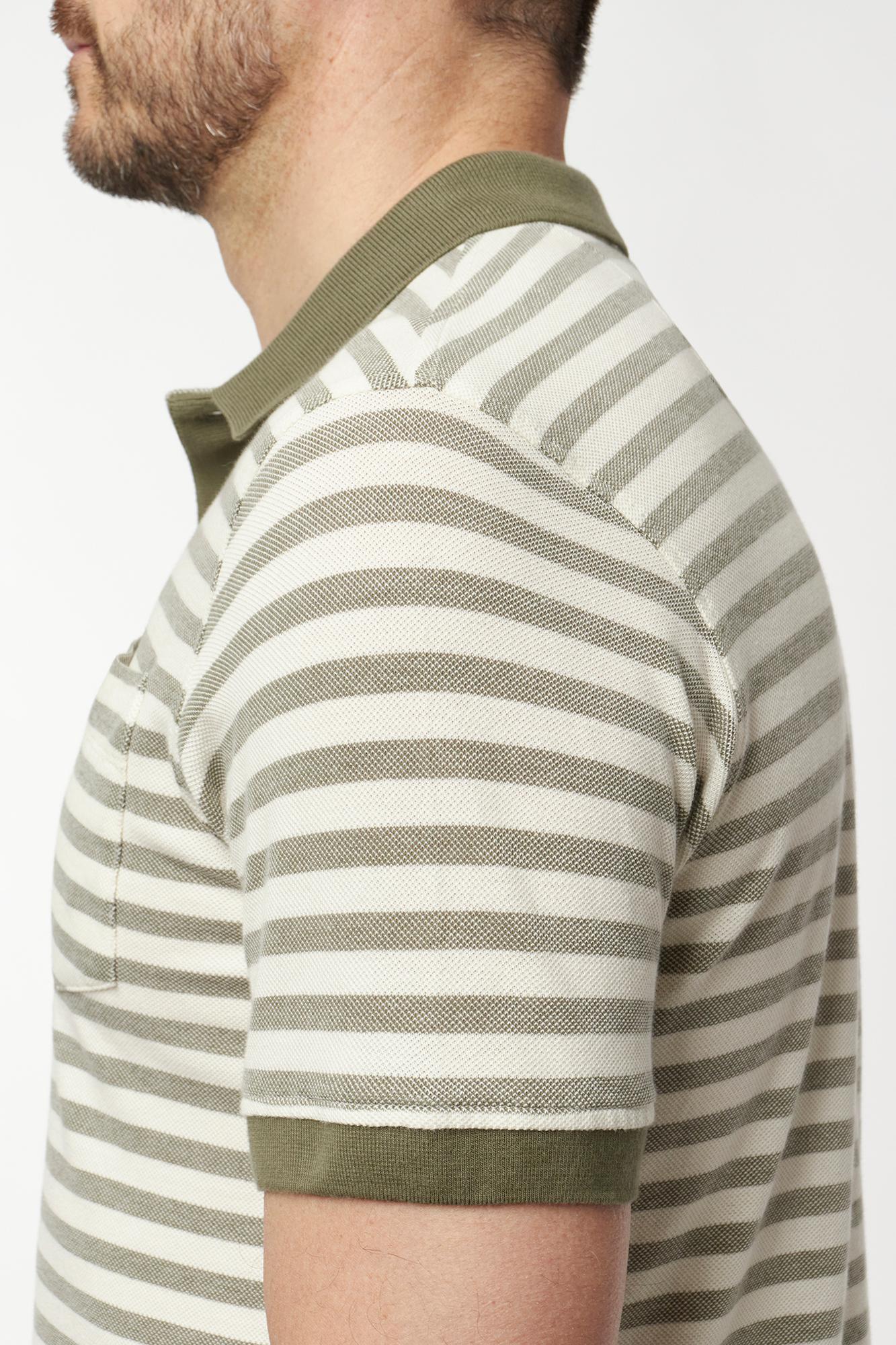 Striped polo shirt with pocket