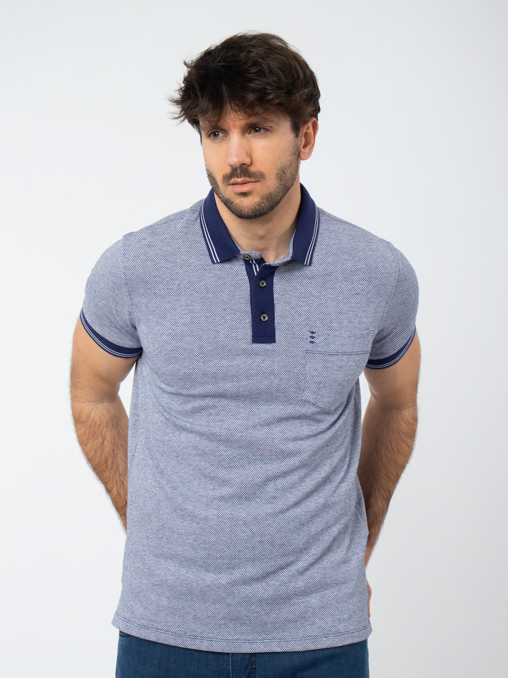 Jacquard polo shirt with details