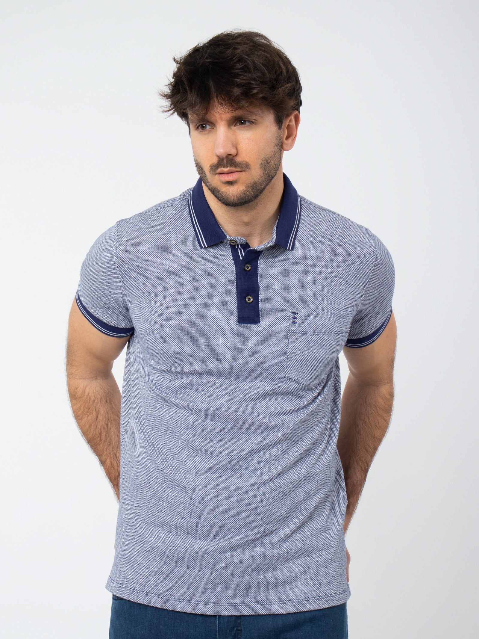 Jacquard polo shirt with details