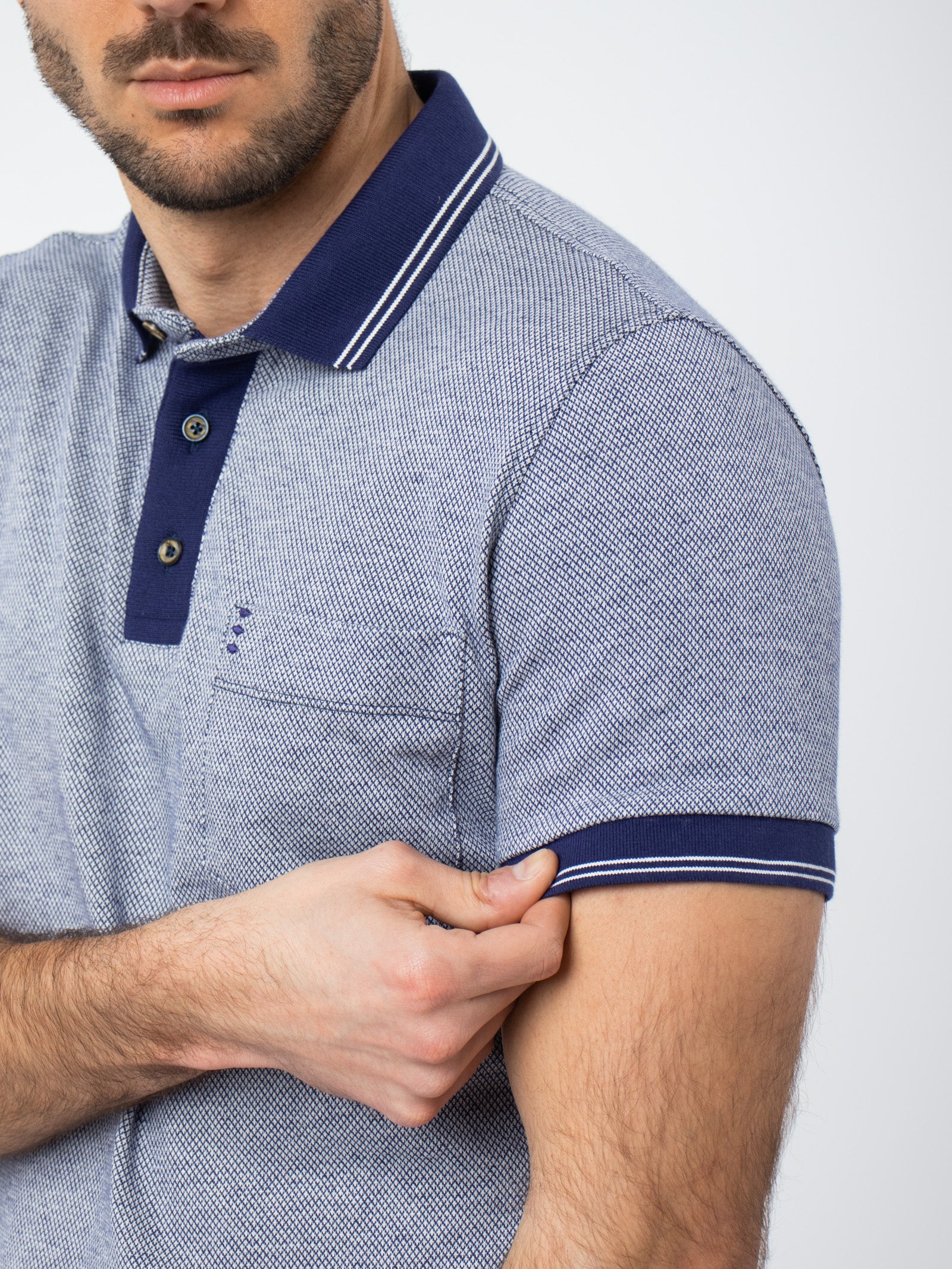 Jacquard polo shirt with details
