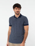 Striped piquet polo shirt