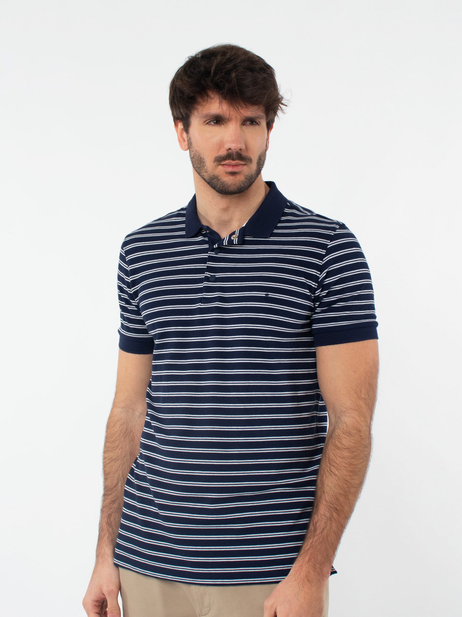Striped piquet polo shirt