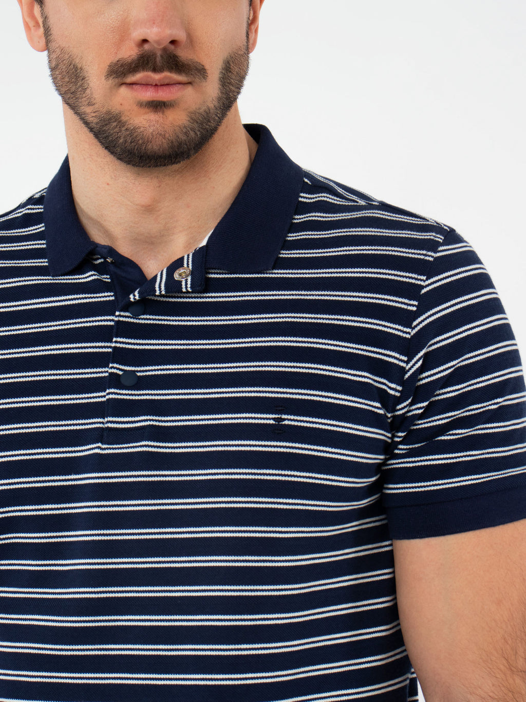 Striped piquet polo shirt