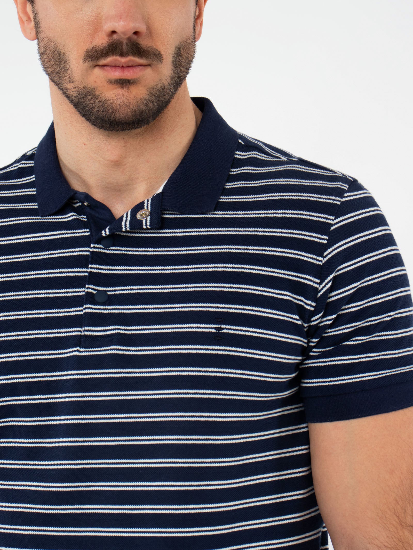 Striped piquet polo shirt