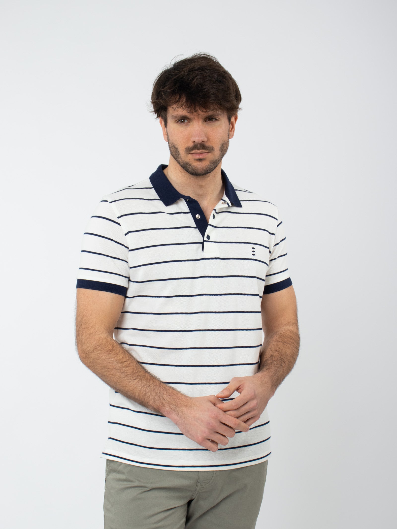 Striped piquet polo shirt