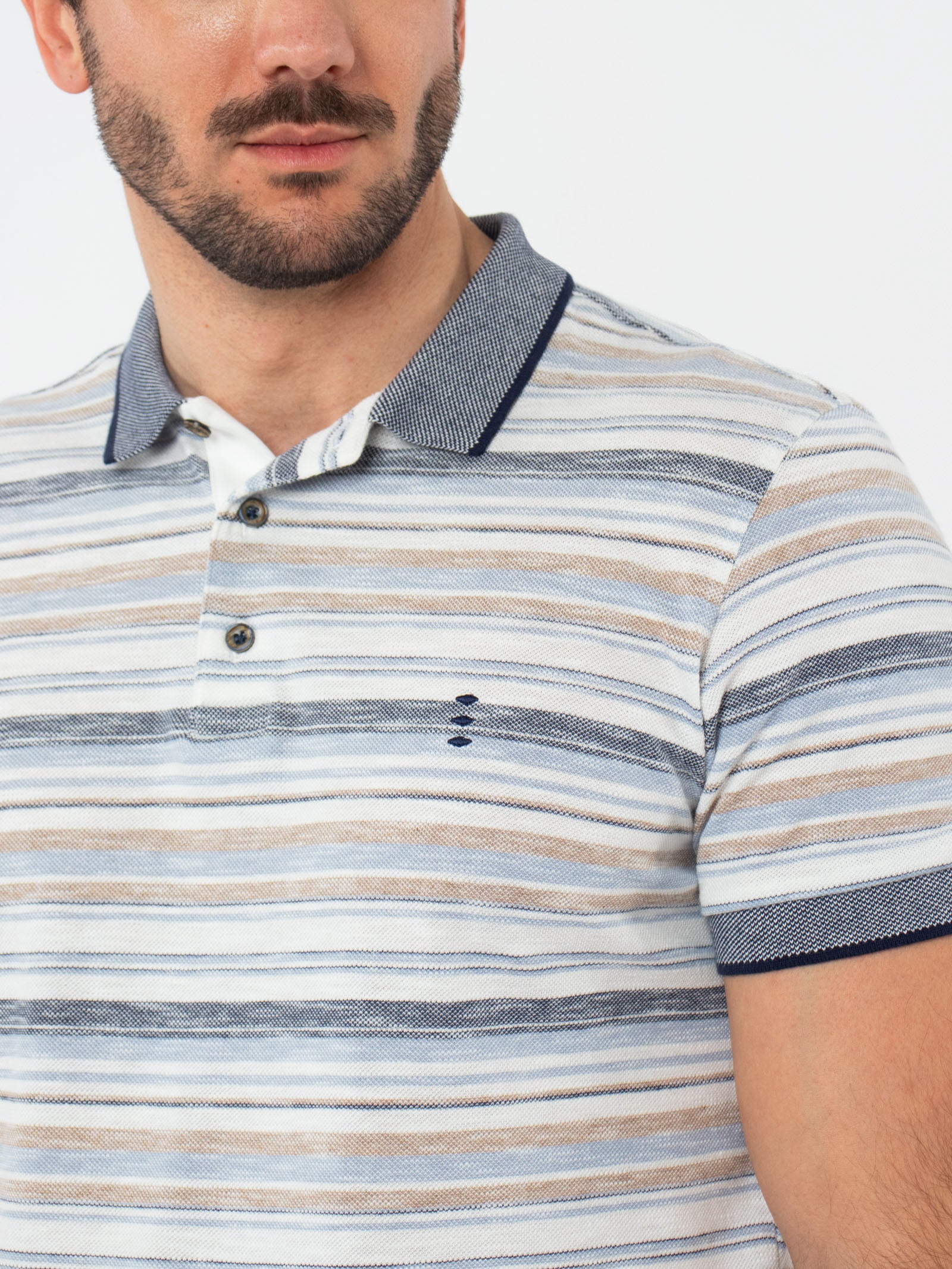 Multicolor striped polo shirt