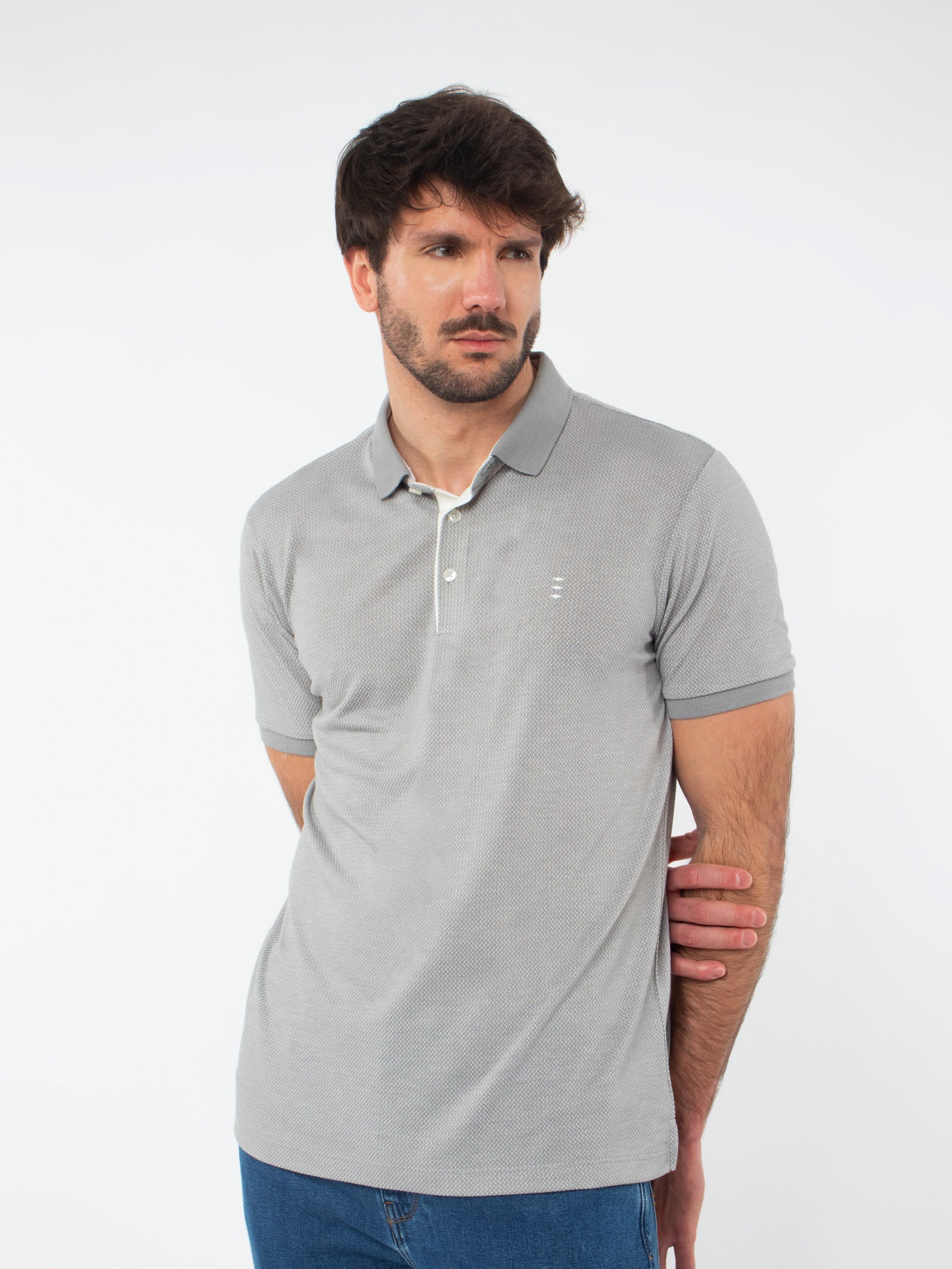 Jacquard polo shirt with details