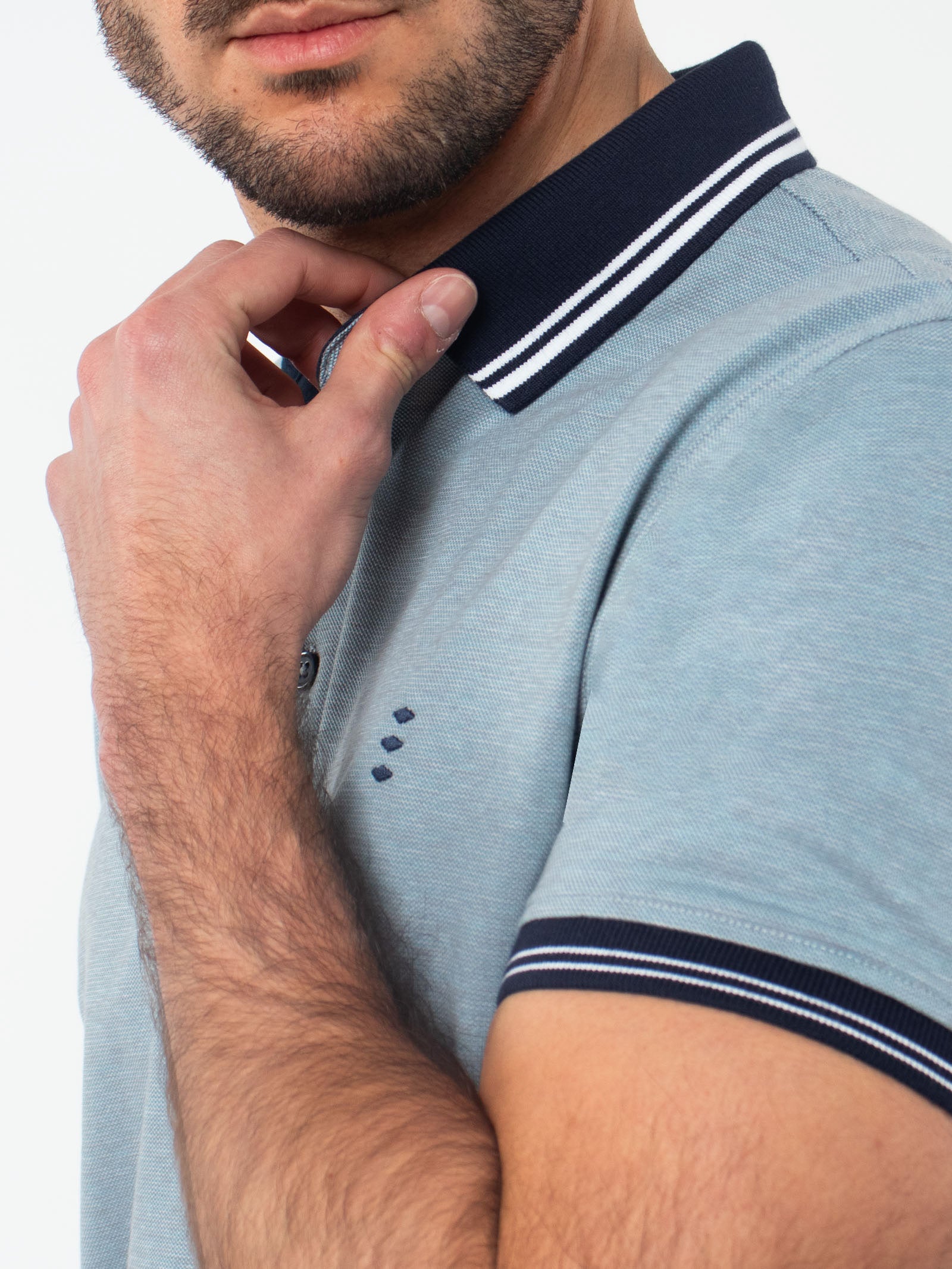 Jacquard polo shirt with details