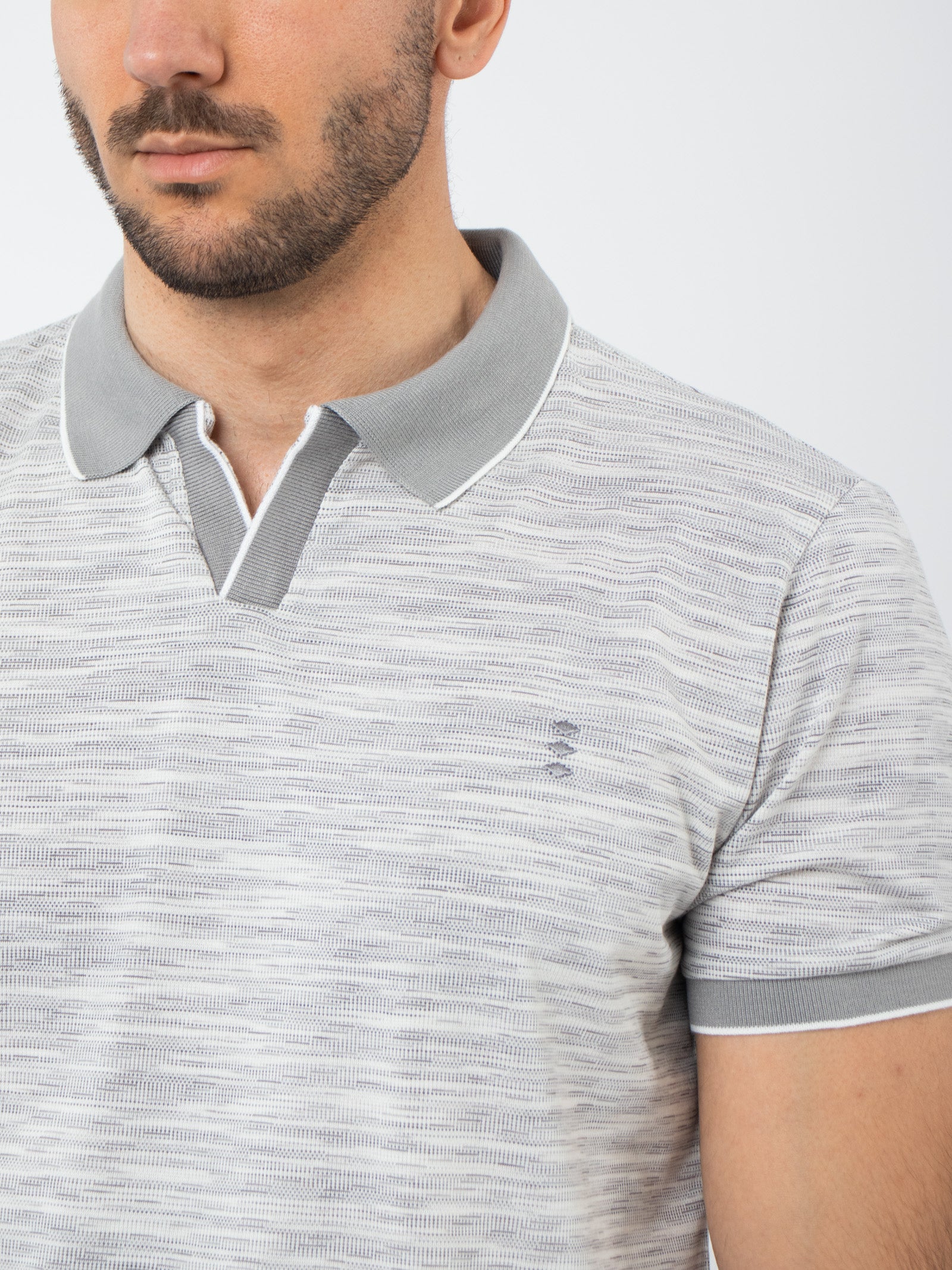 Polo shirt with heathered effect