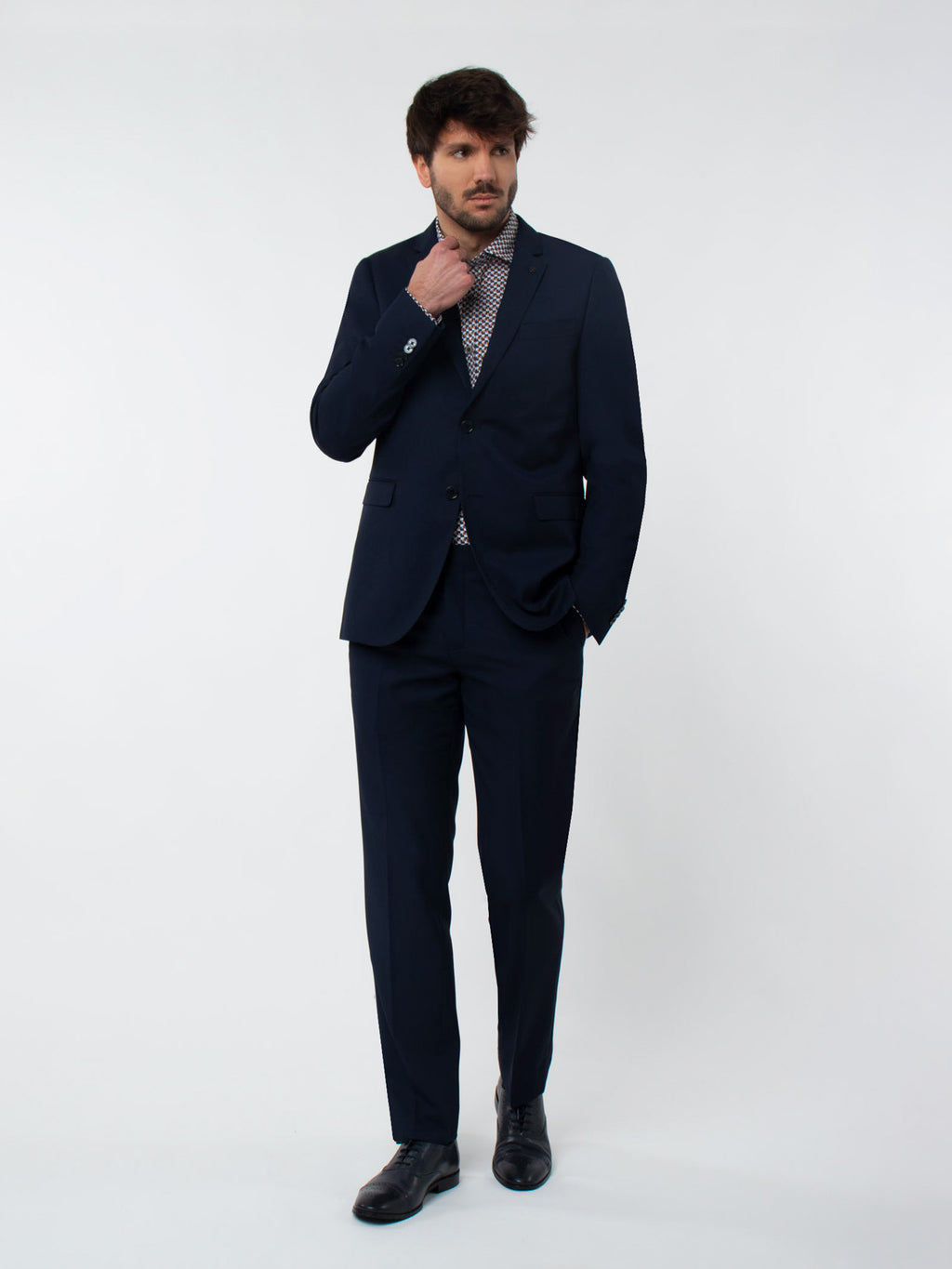 Slim fit suit with textured weave