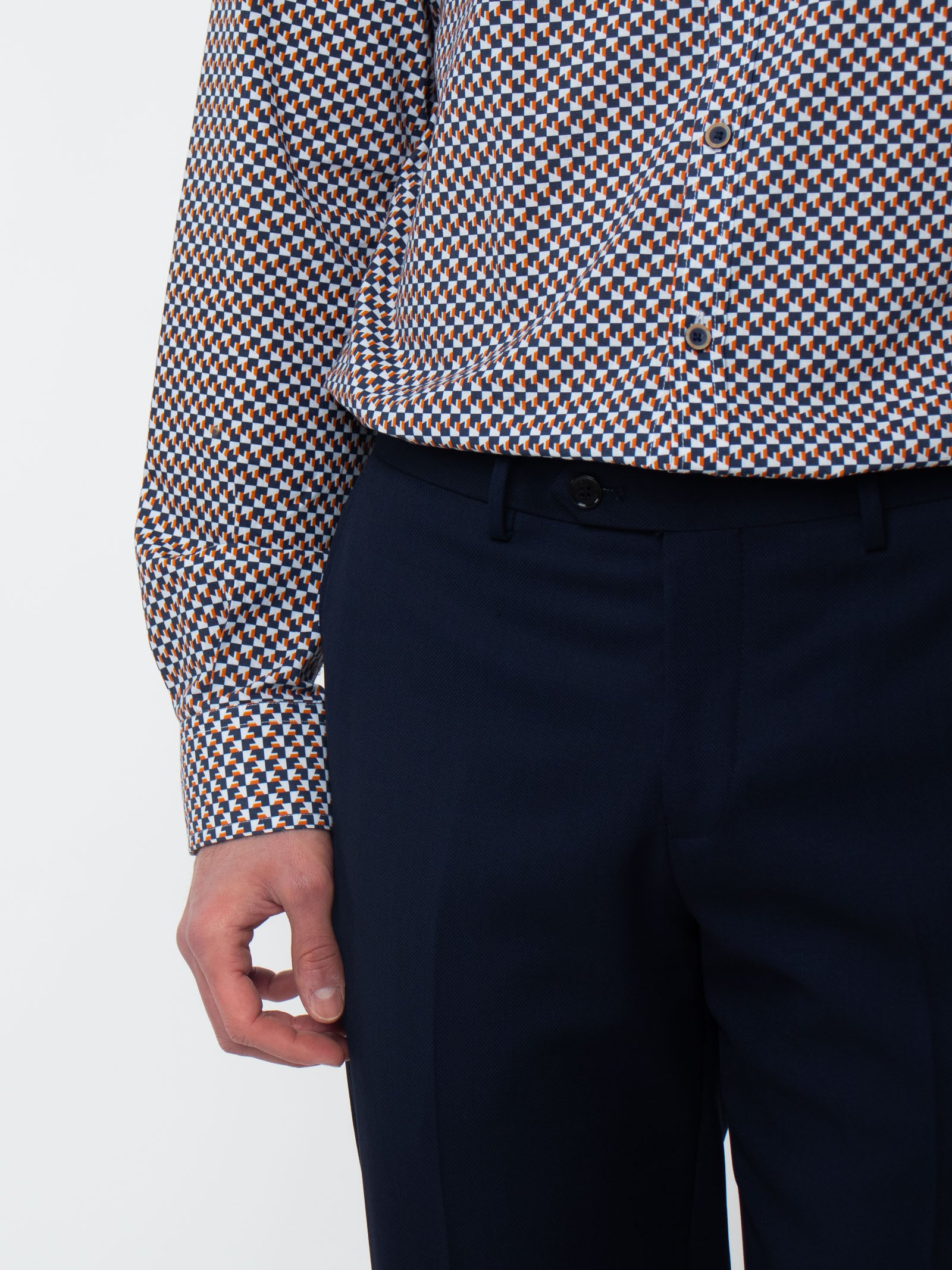 Slim fit suit with textured weave