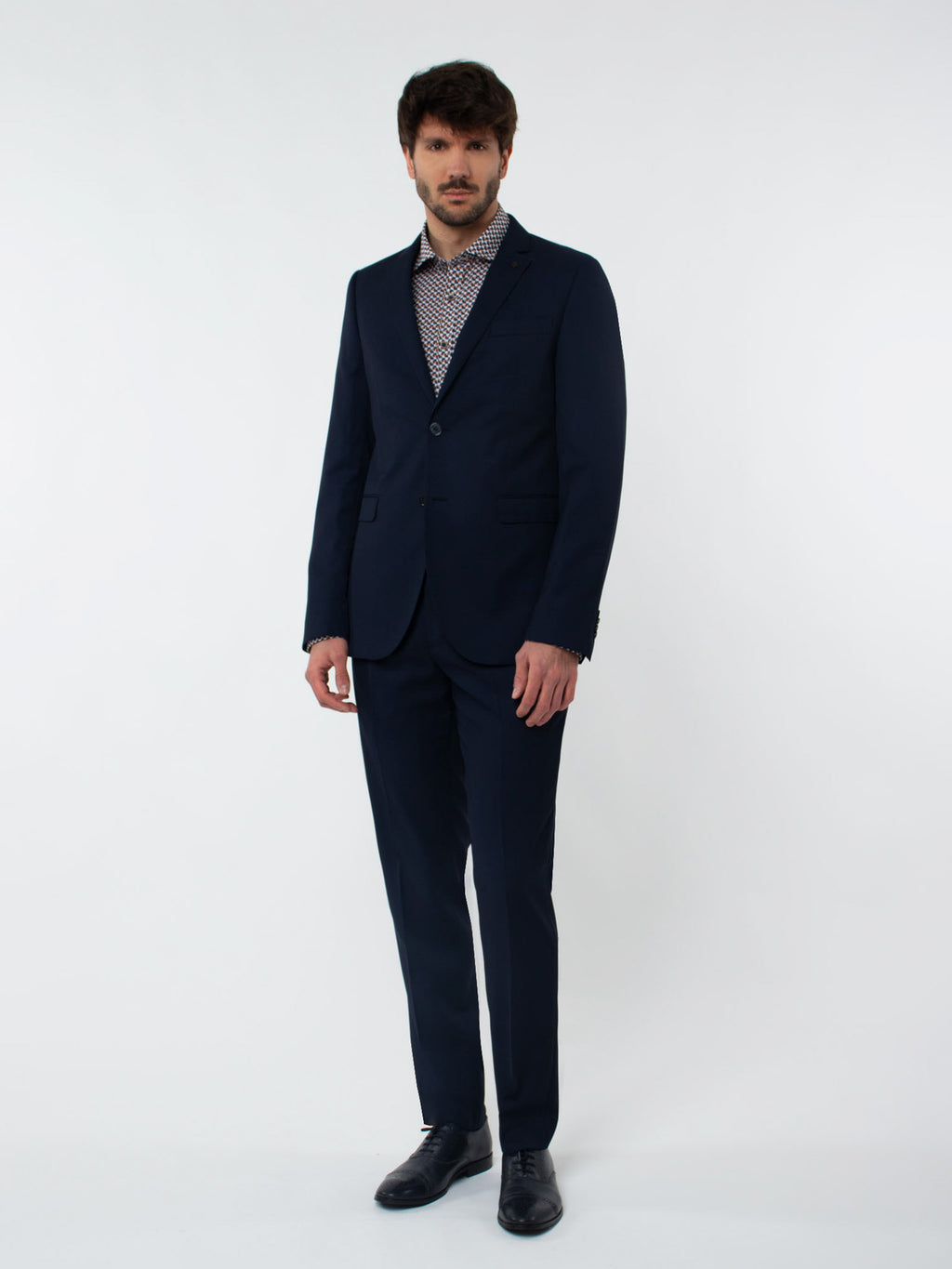 Slim fit suit with textured weave