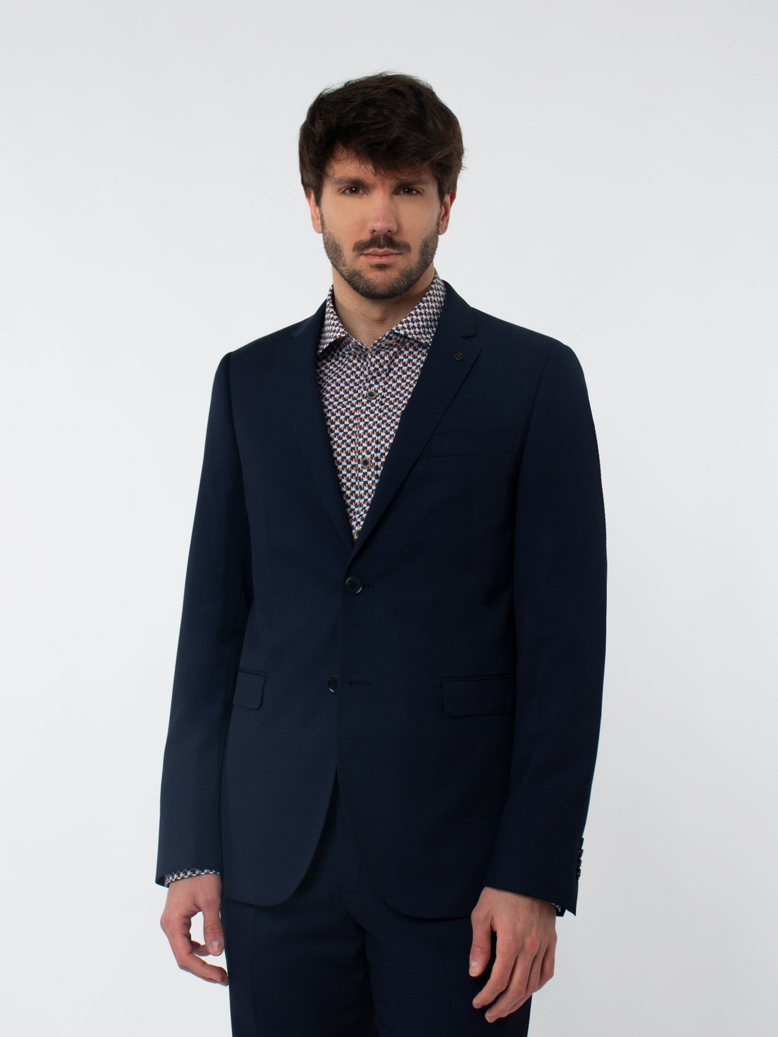 Slim fit suit with textured weave
