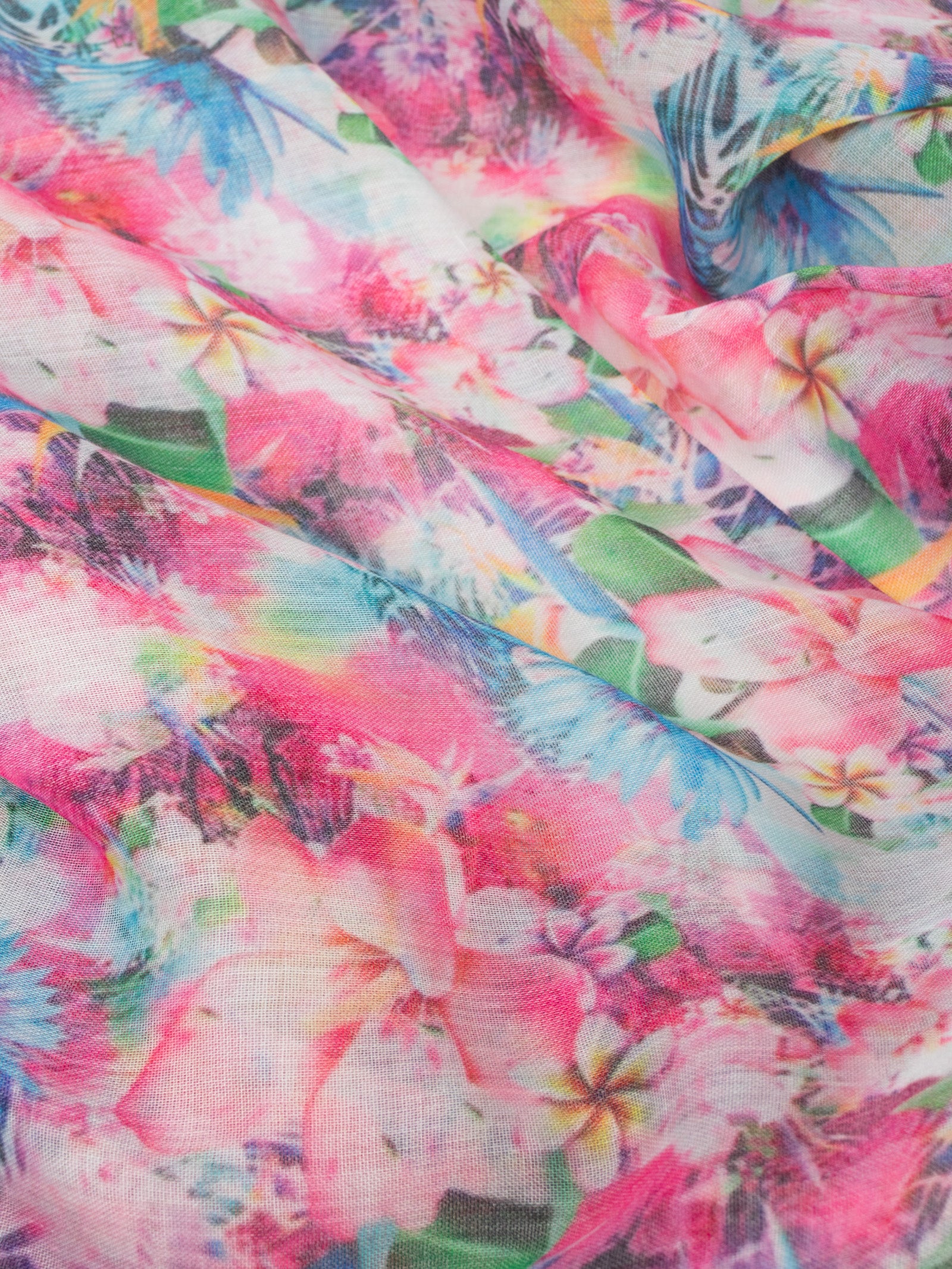 Tropical floral print foulard