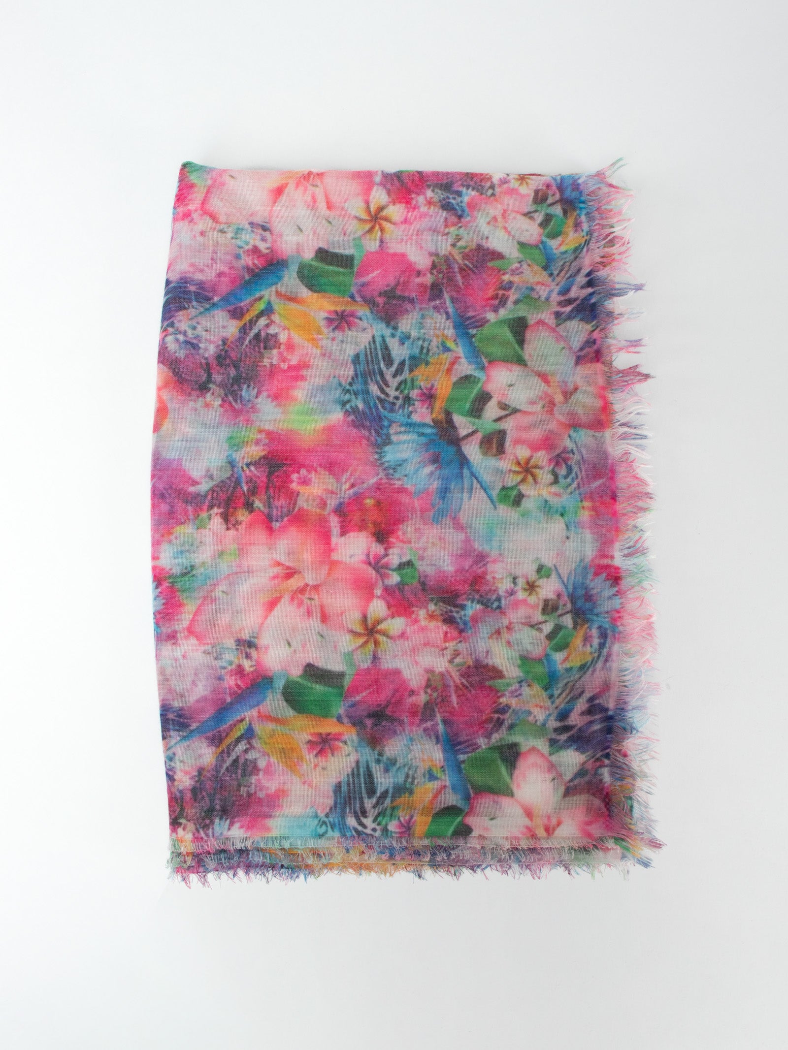 Tropical floral print foulard