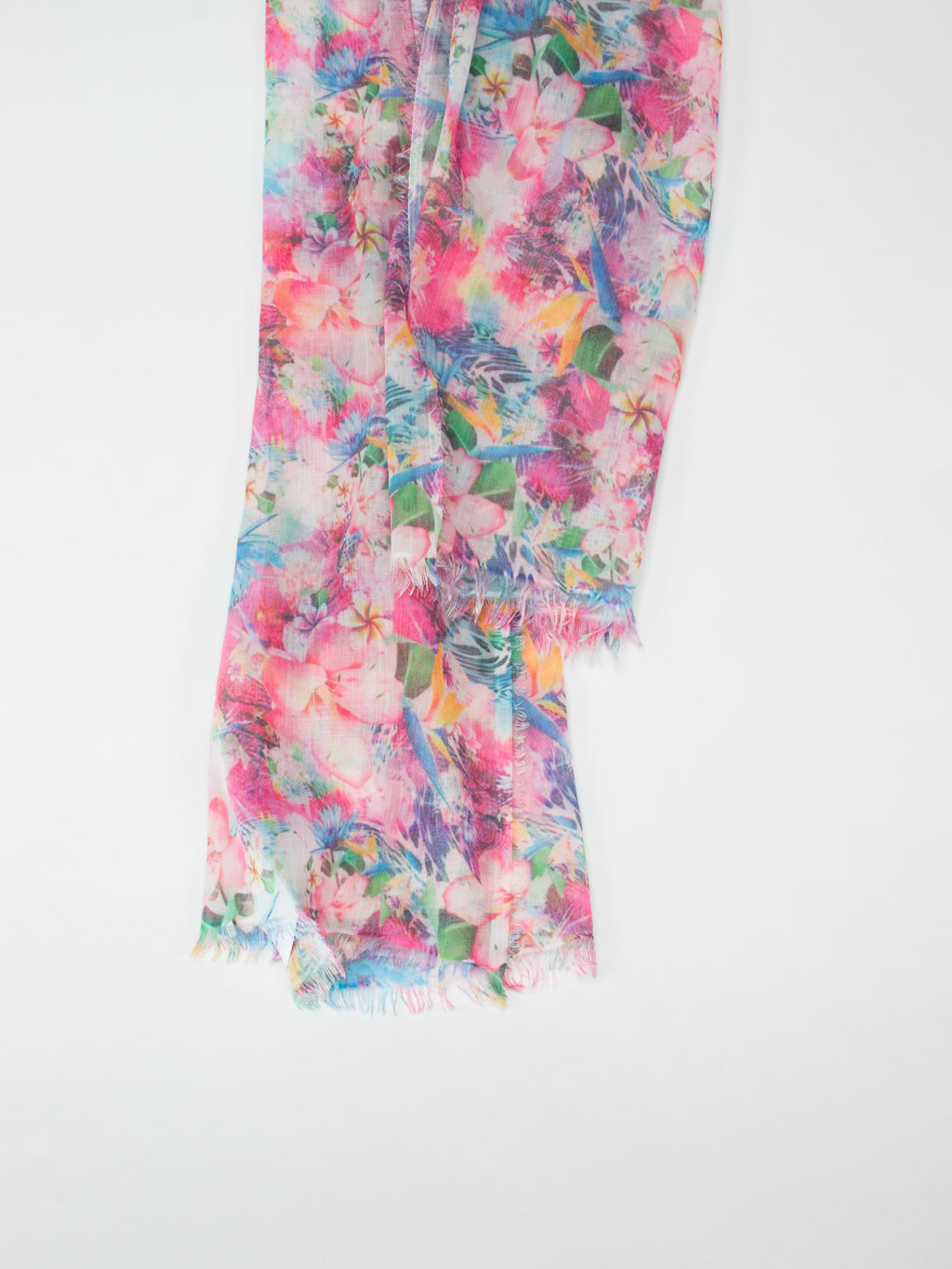 Tropical floral print foulard
