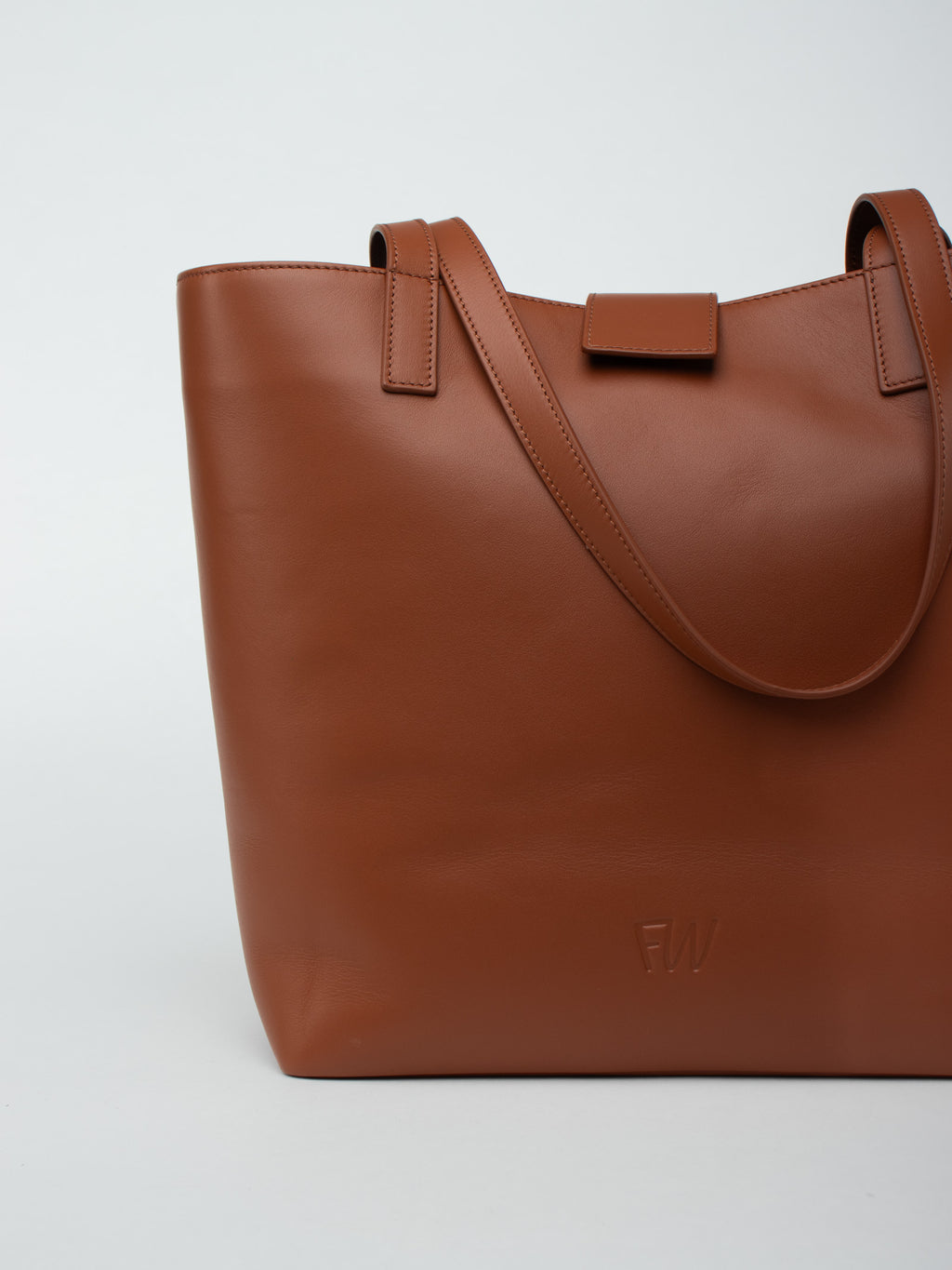 Leather tote bag
