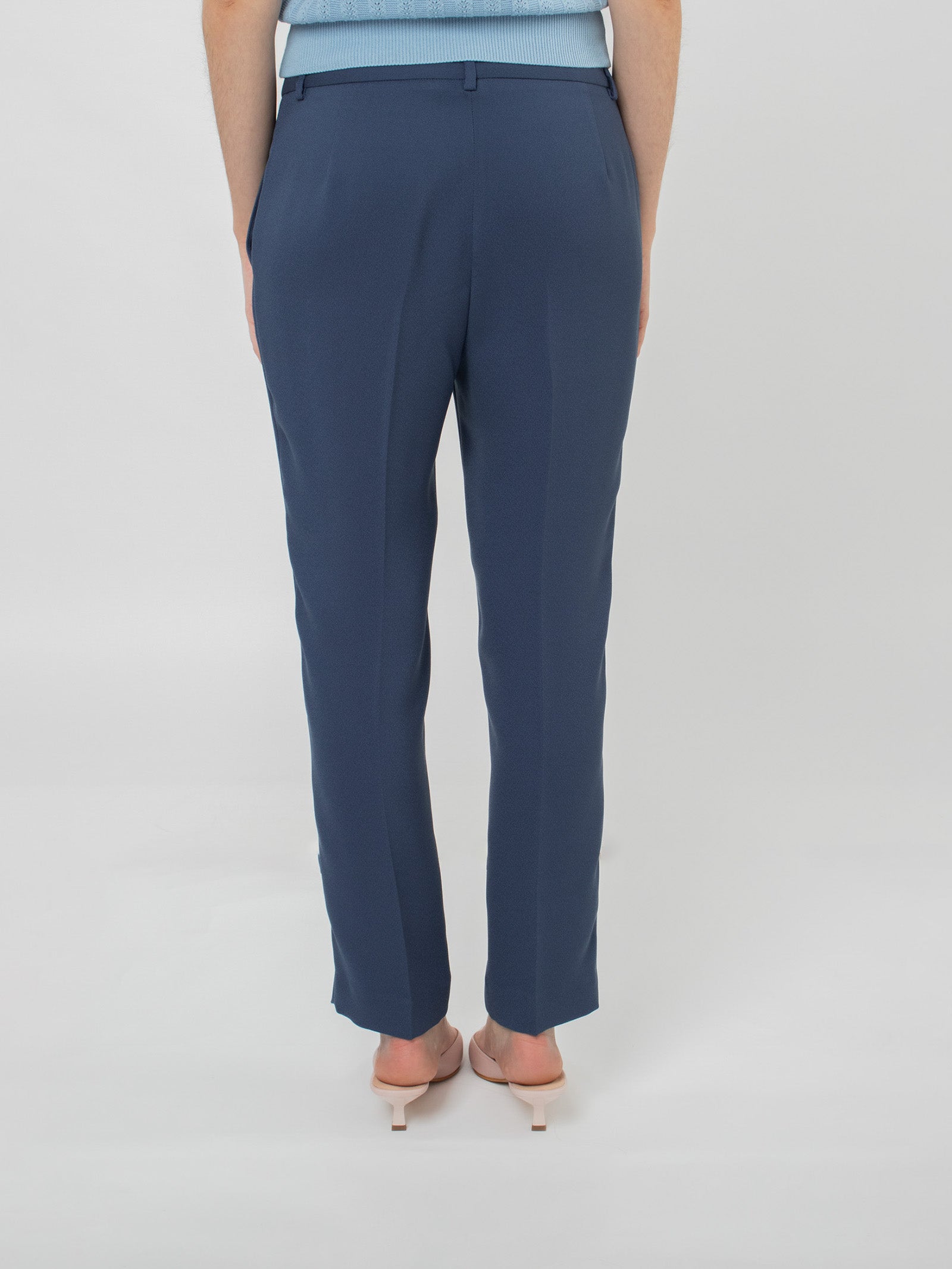 Crepe ankle-length trousers