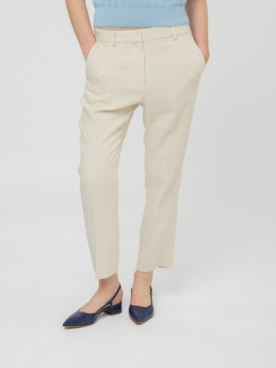 Crepe ankle-length trousers