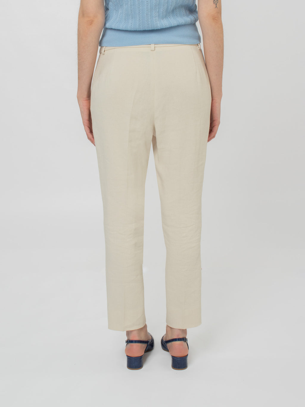 Crepe ankle-length trousers