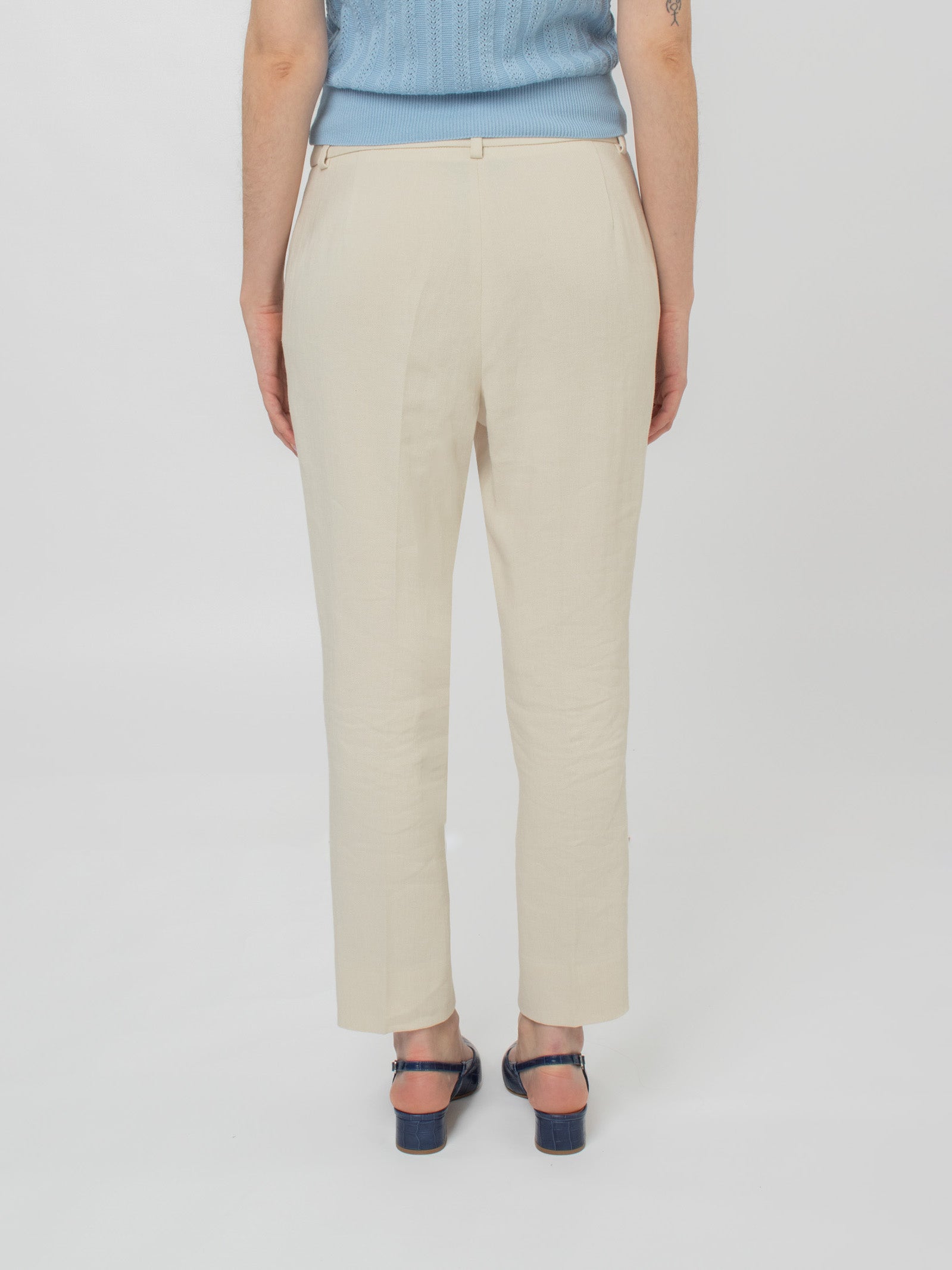 Crepe ankle-length trousers