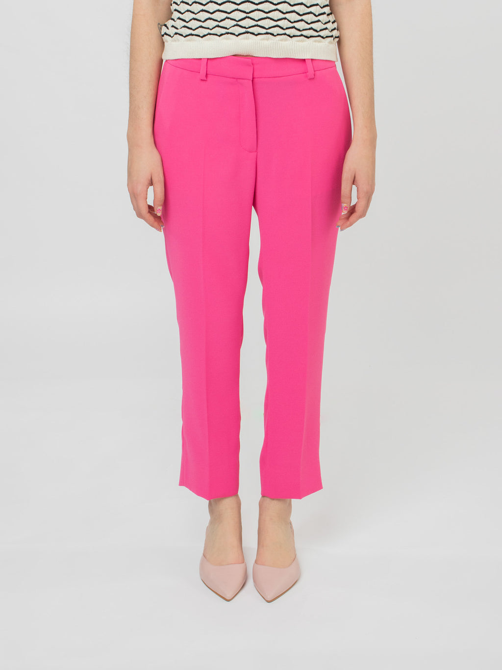 Crepe ankle-length trousers