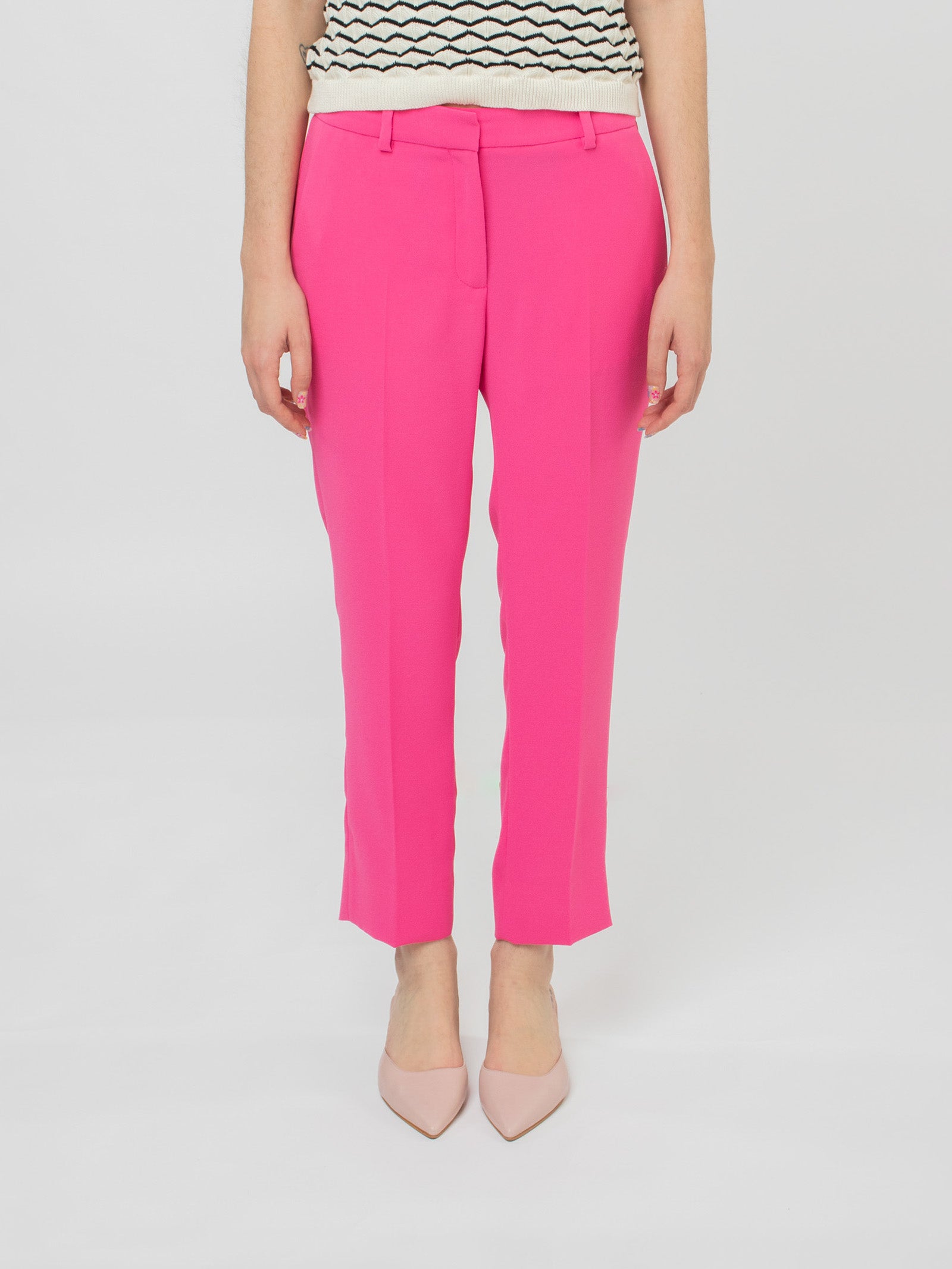 Crepe ankle-length trousers