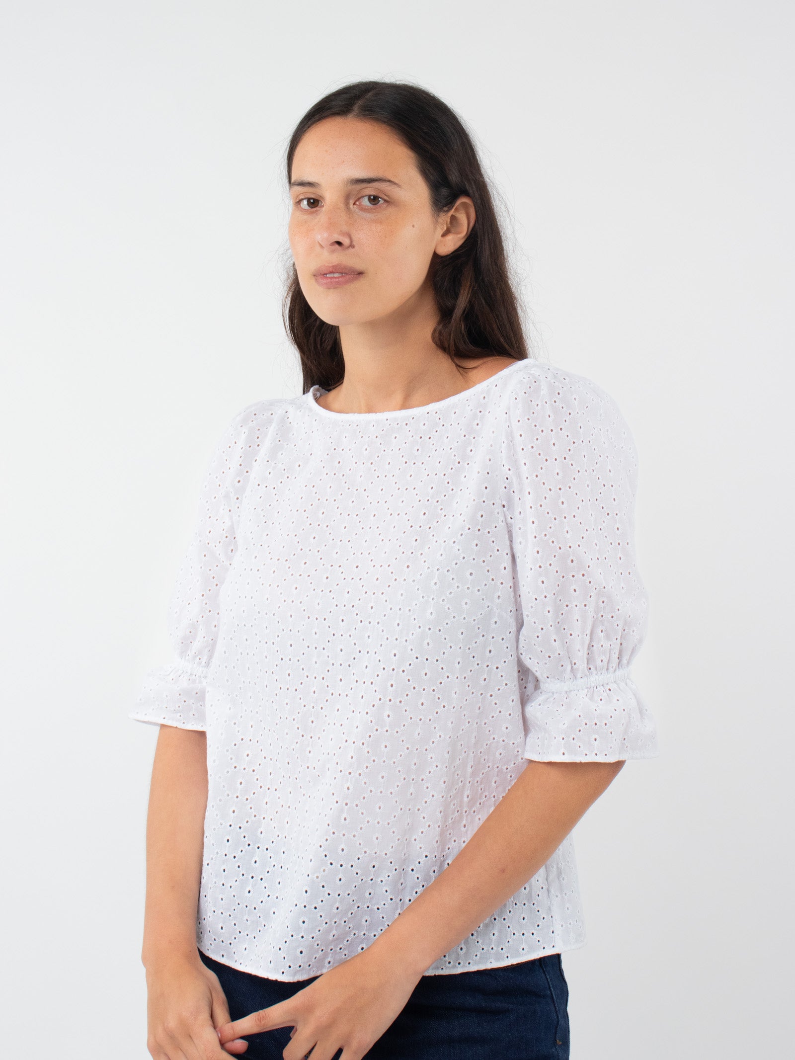 Eyelet embroidered blouse