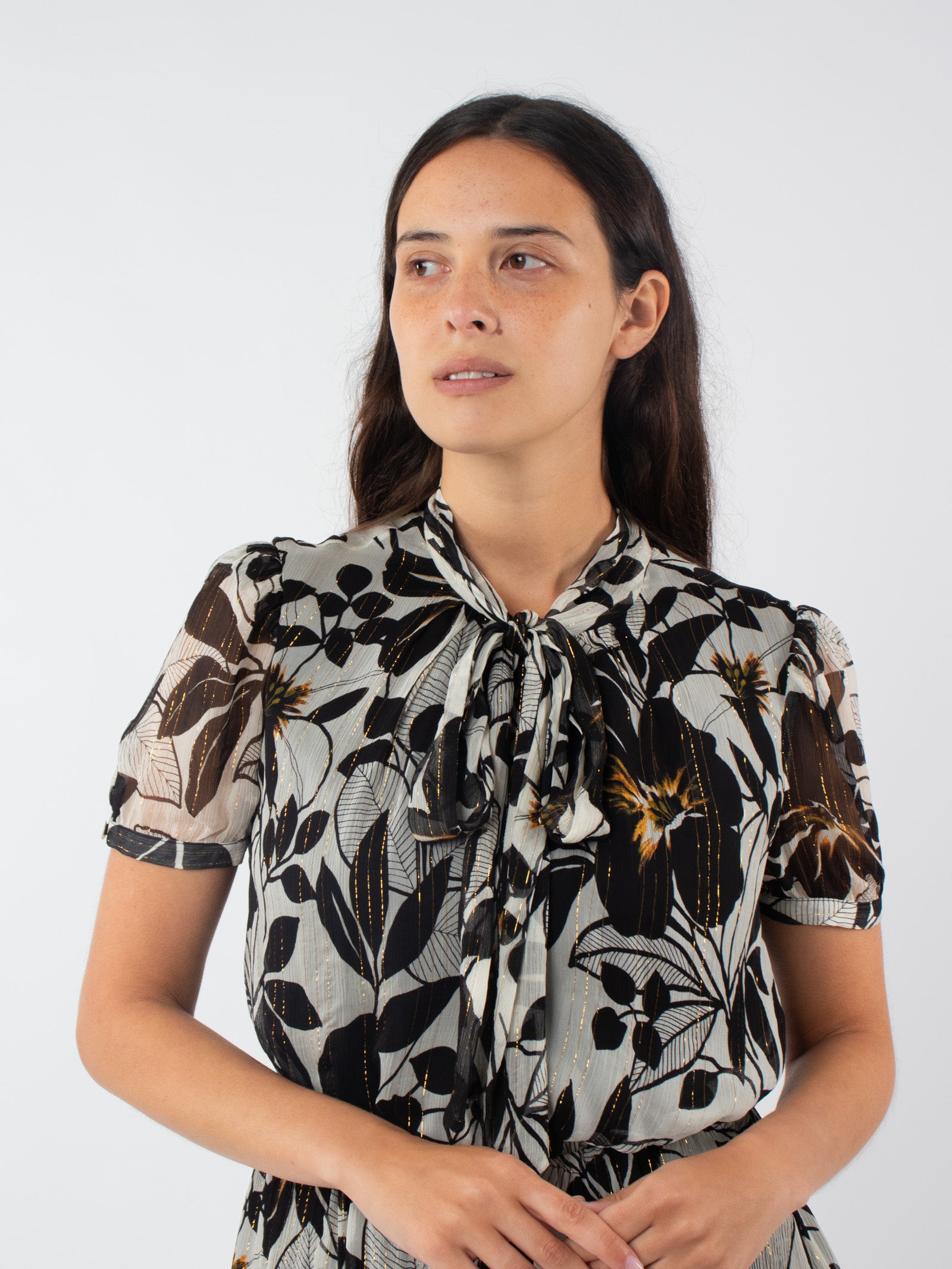 Floral dress with tie detail