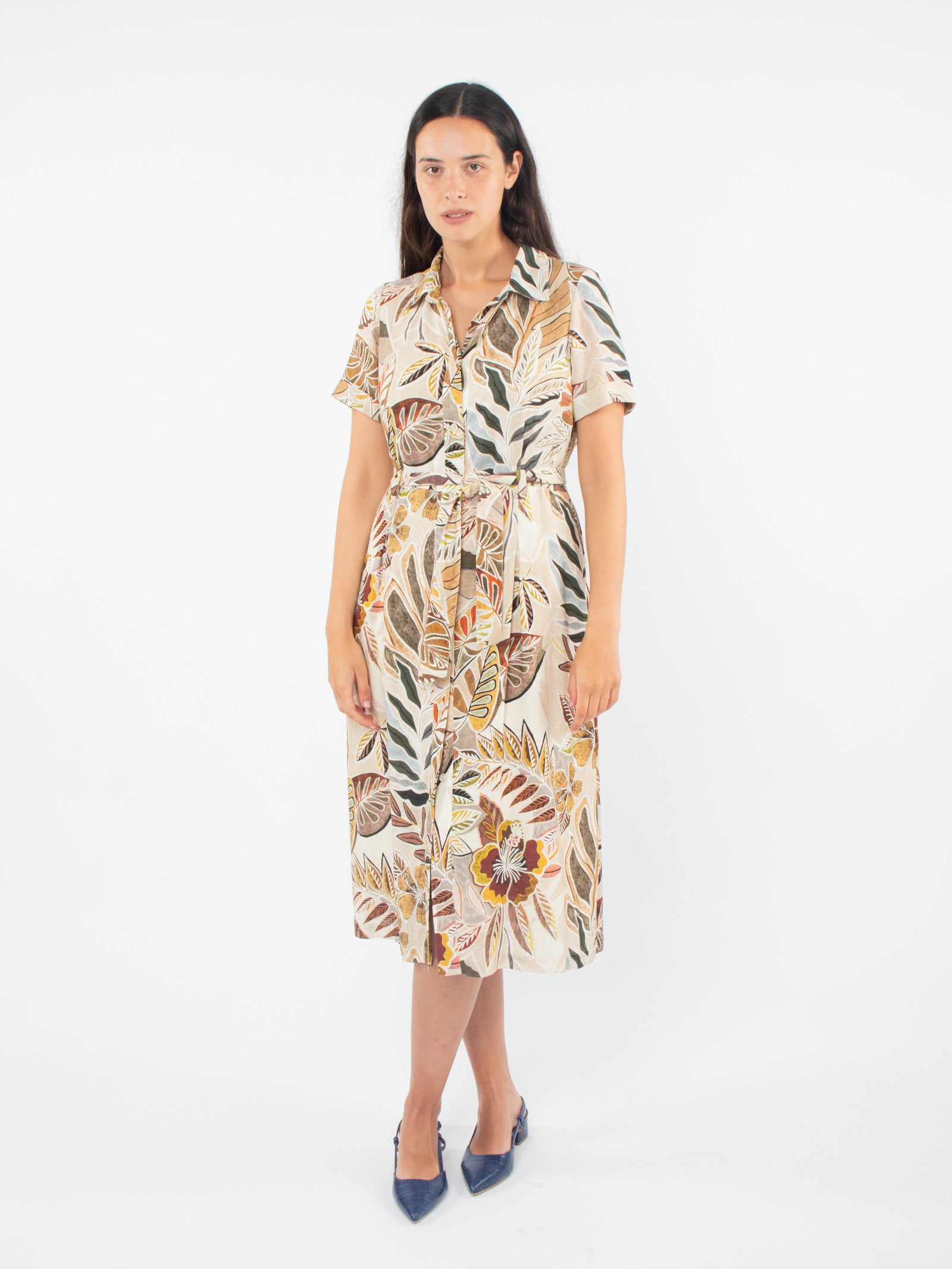 Linen shirt dress