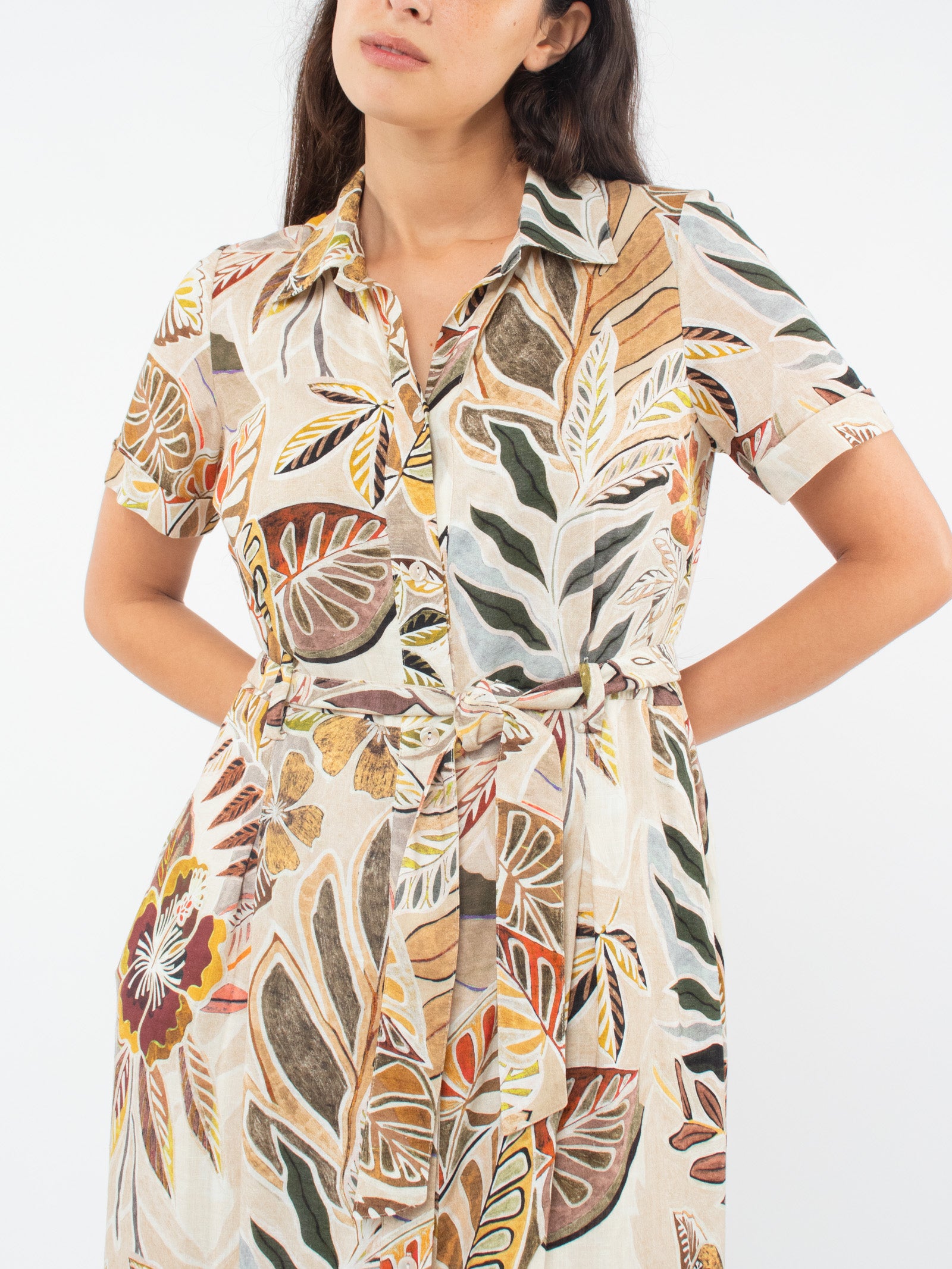 Linen shirt dress
