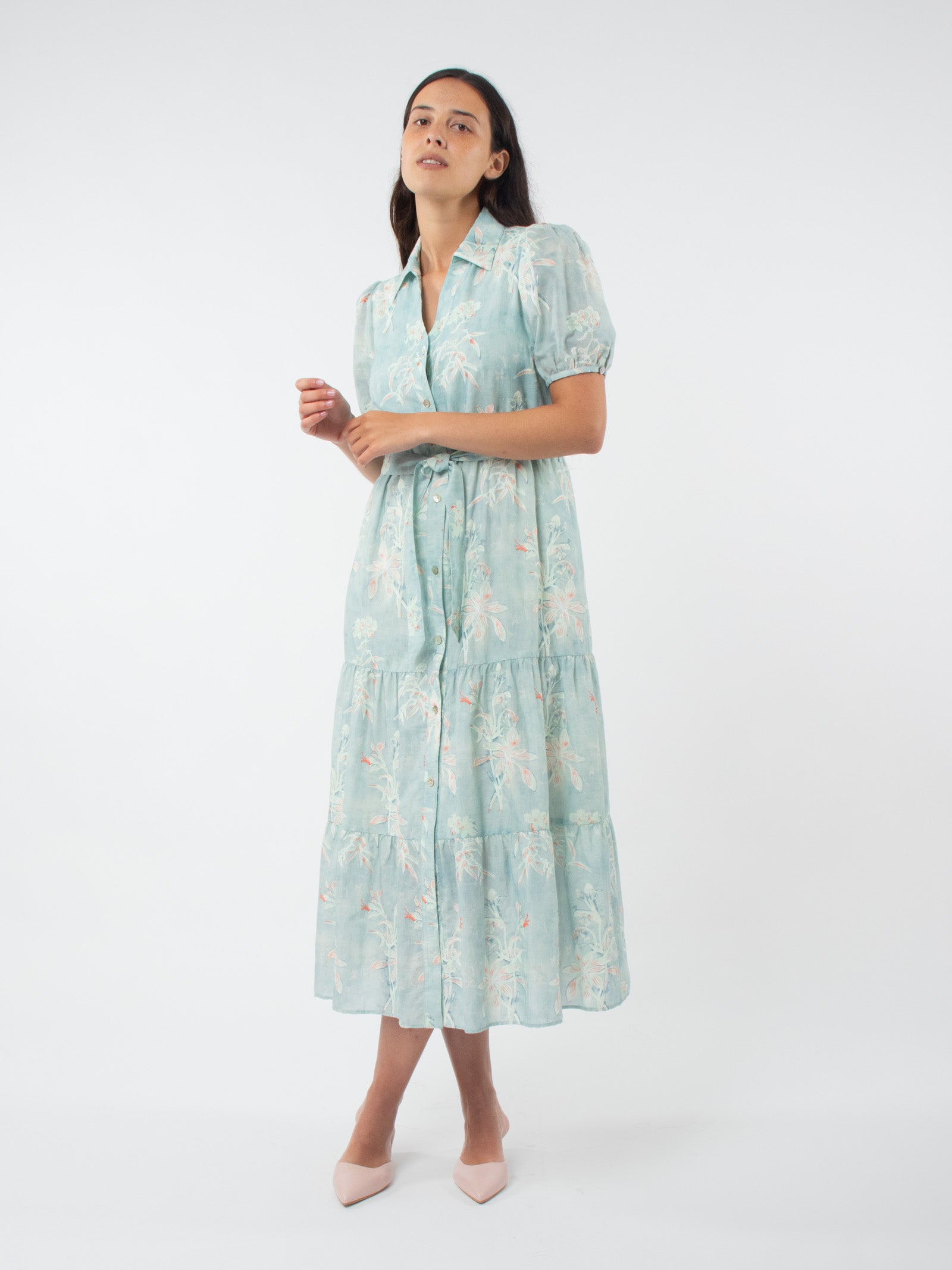 Floral shirt dress