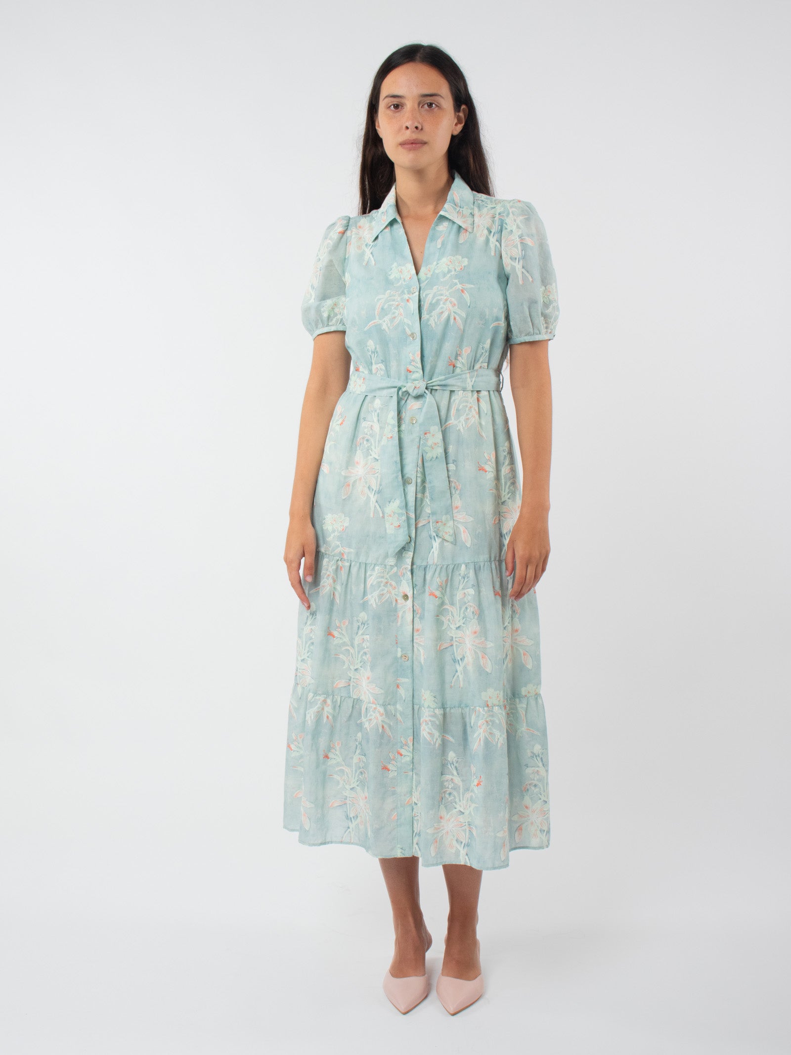 Floral shirt dress