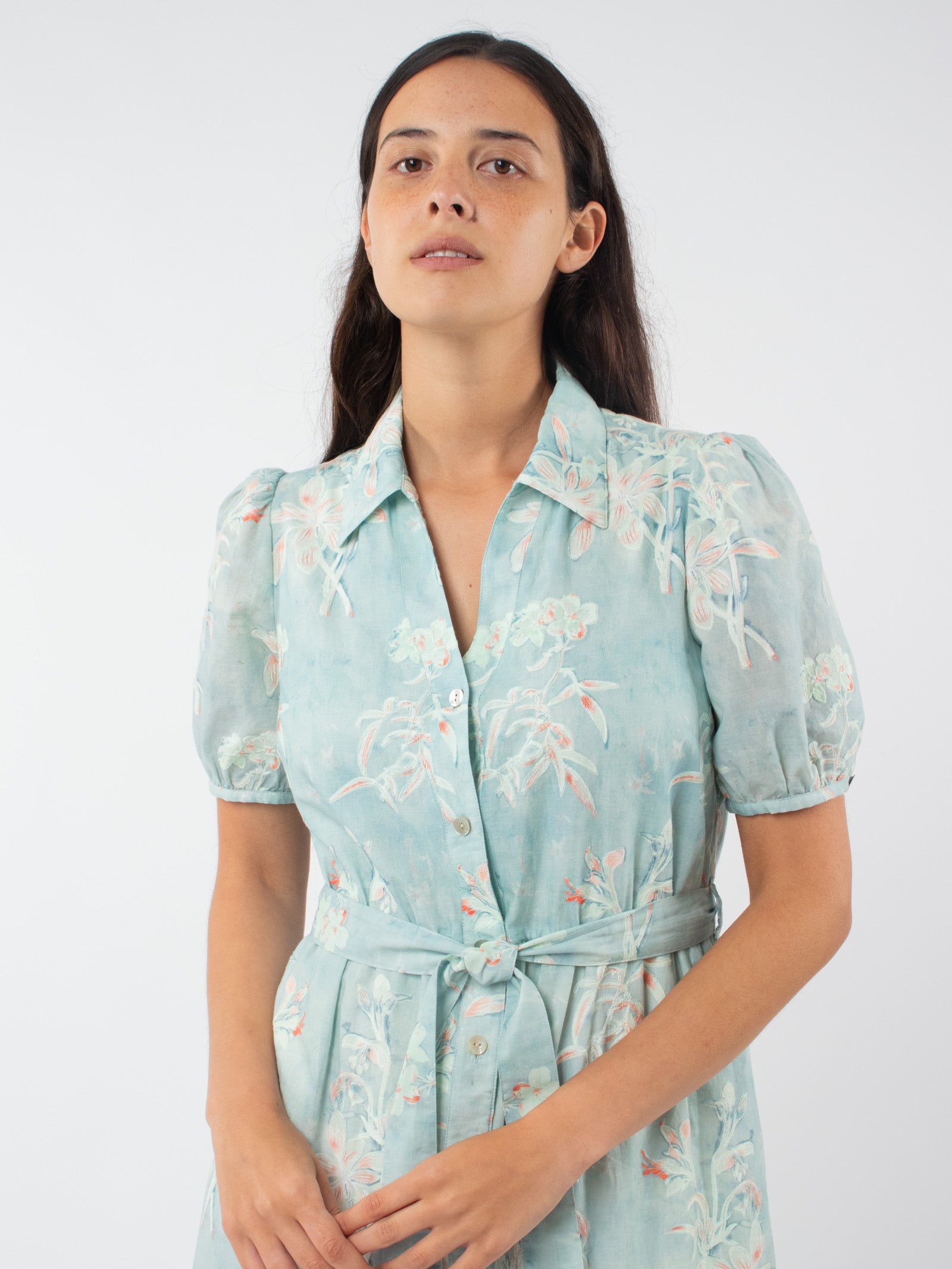 Floral shirt dress