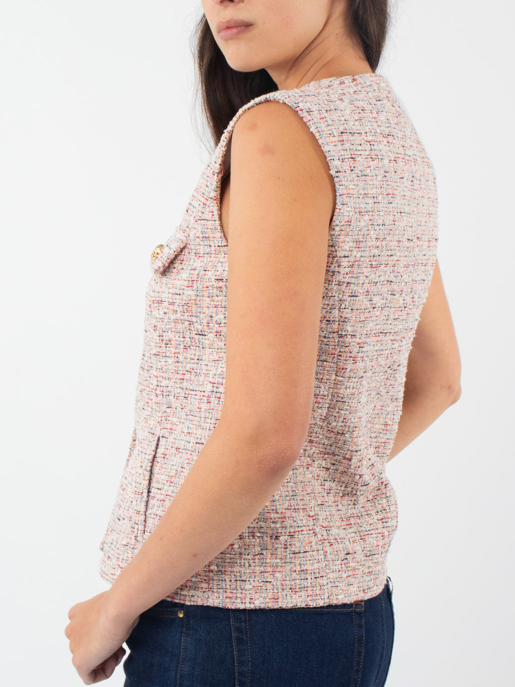 Multicolour tweed vest