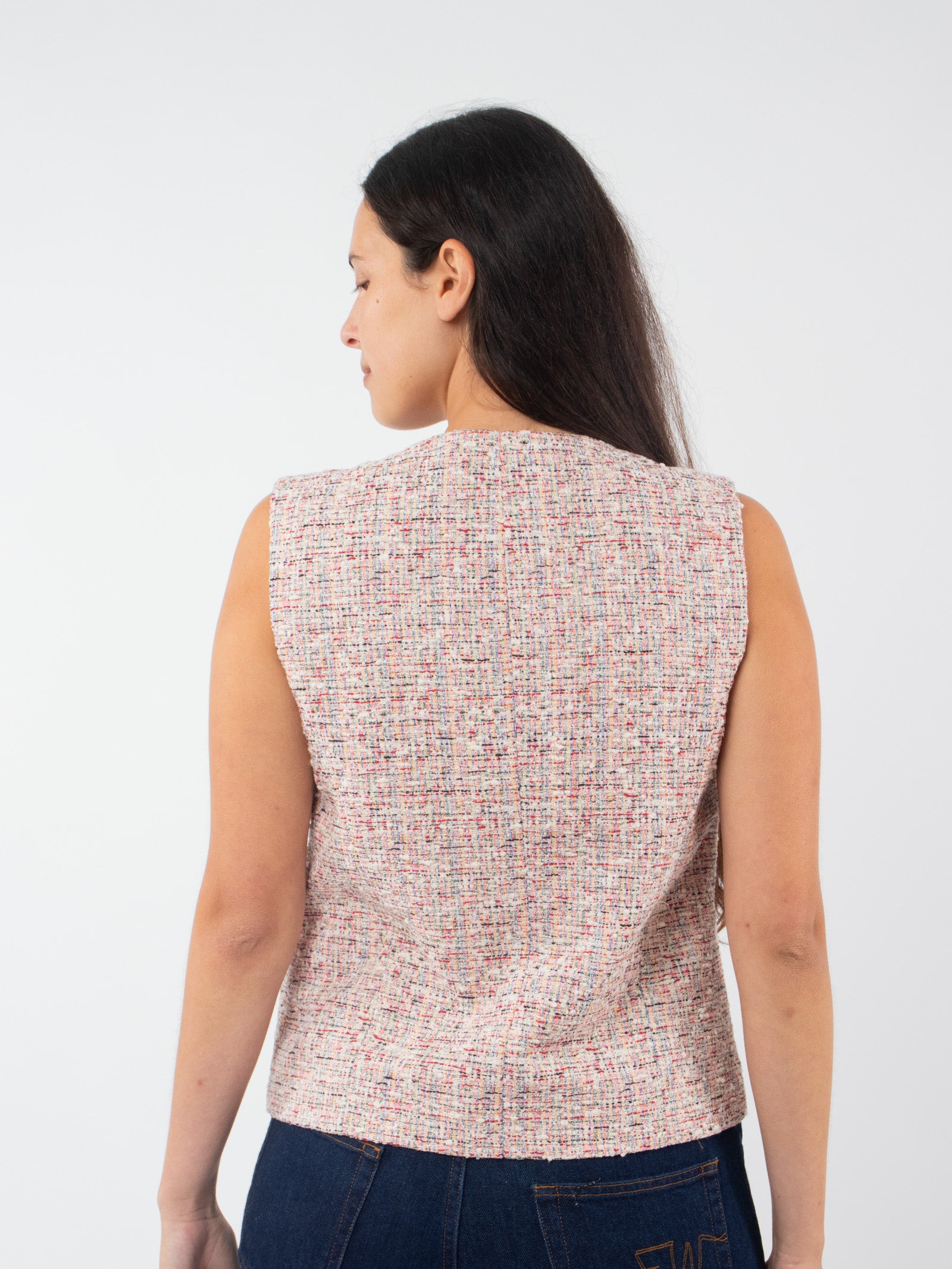 Multicolour tweed vest