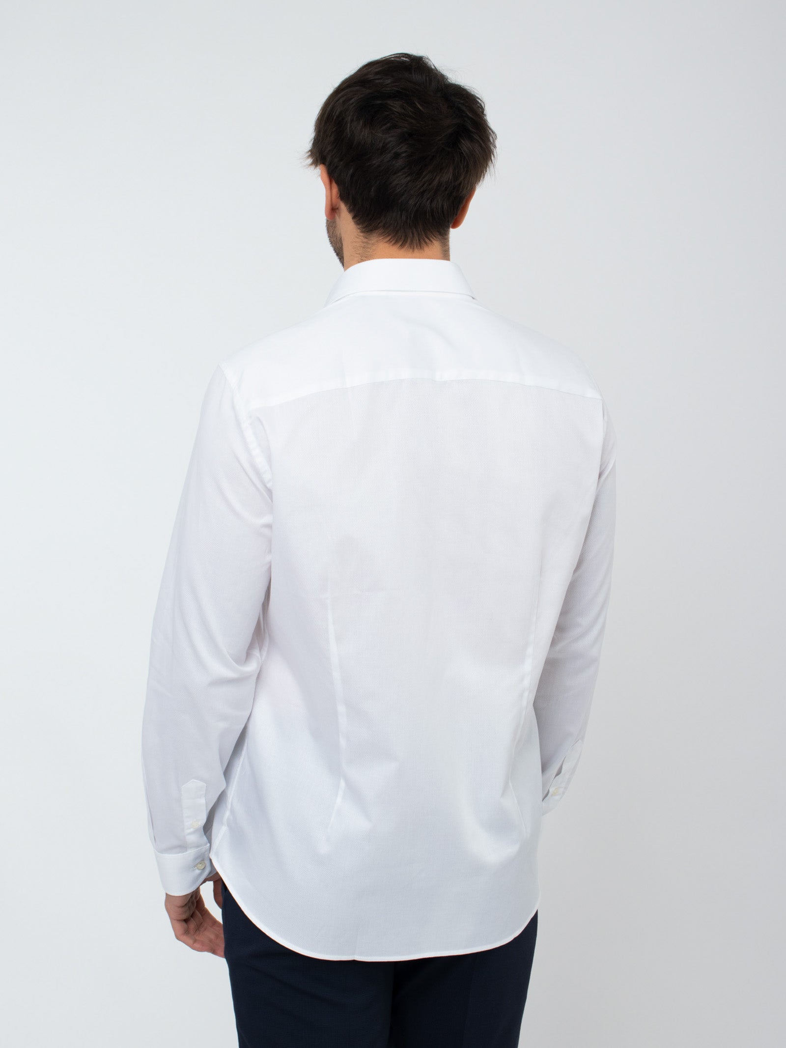 Regular fit textured weave cotton shirt