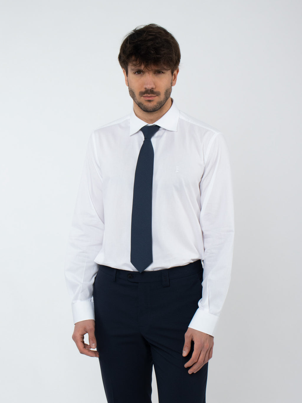 Regular fit textured weave cotton shirt