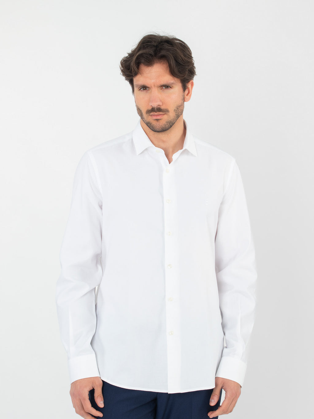 Textured Cotton Shirt, Slim Fit