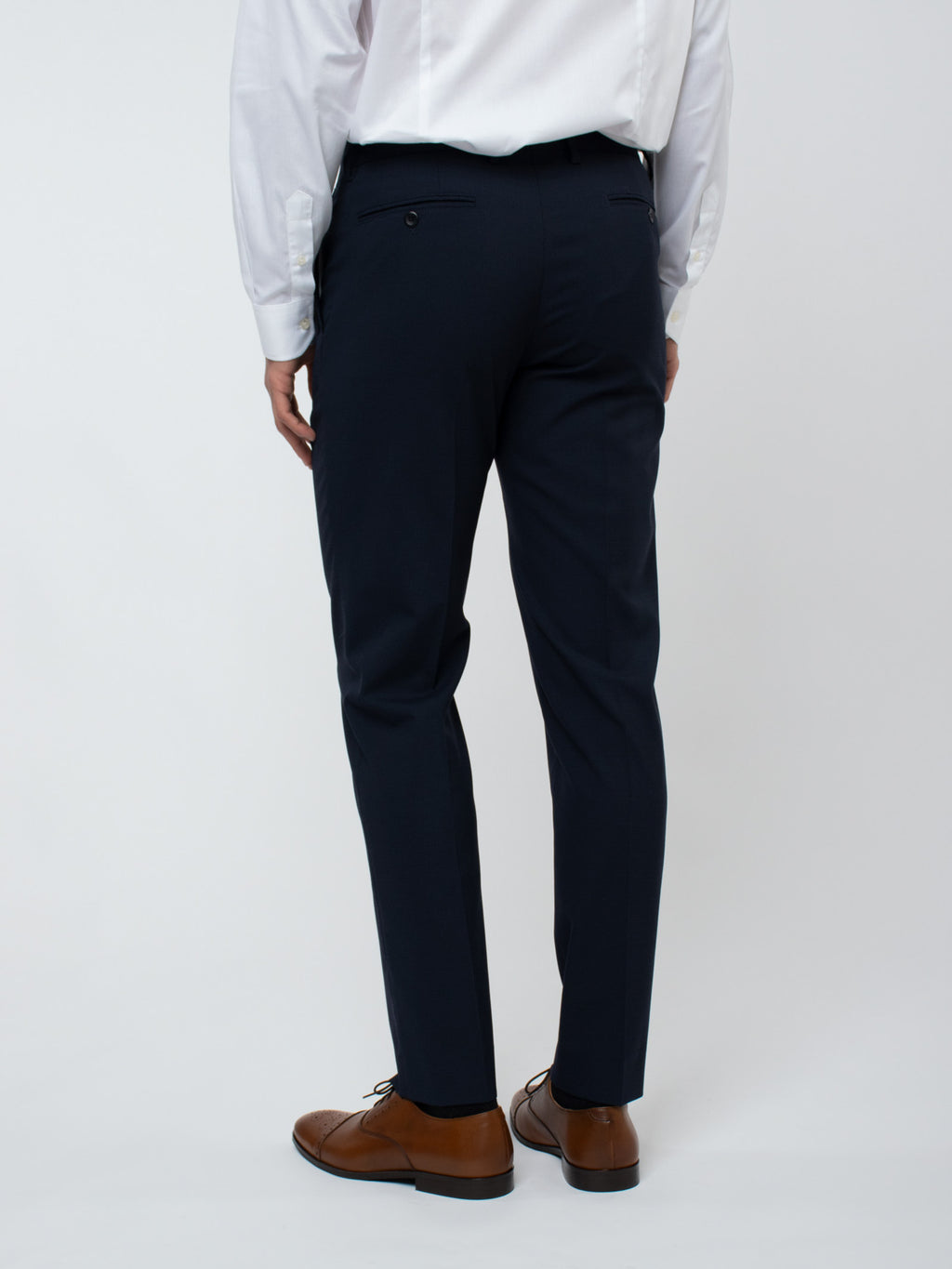 Slim fit false plain wool suit