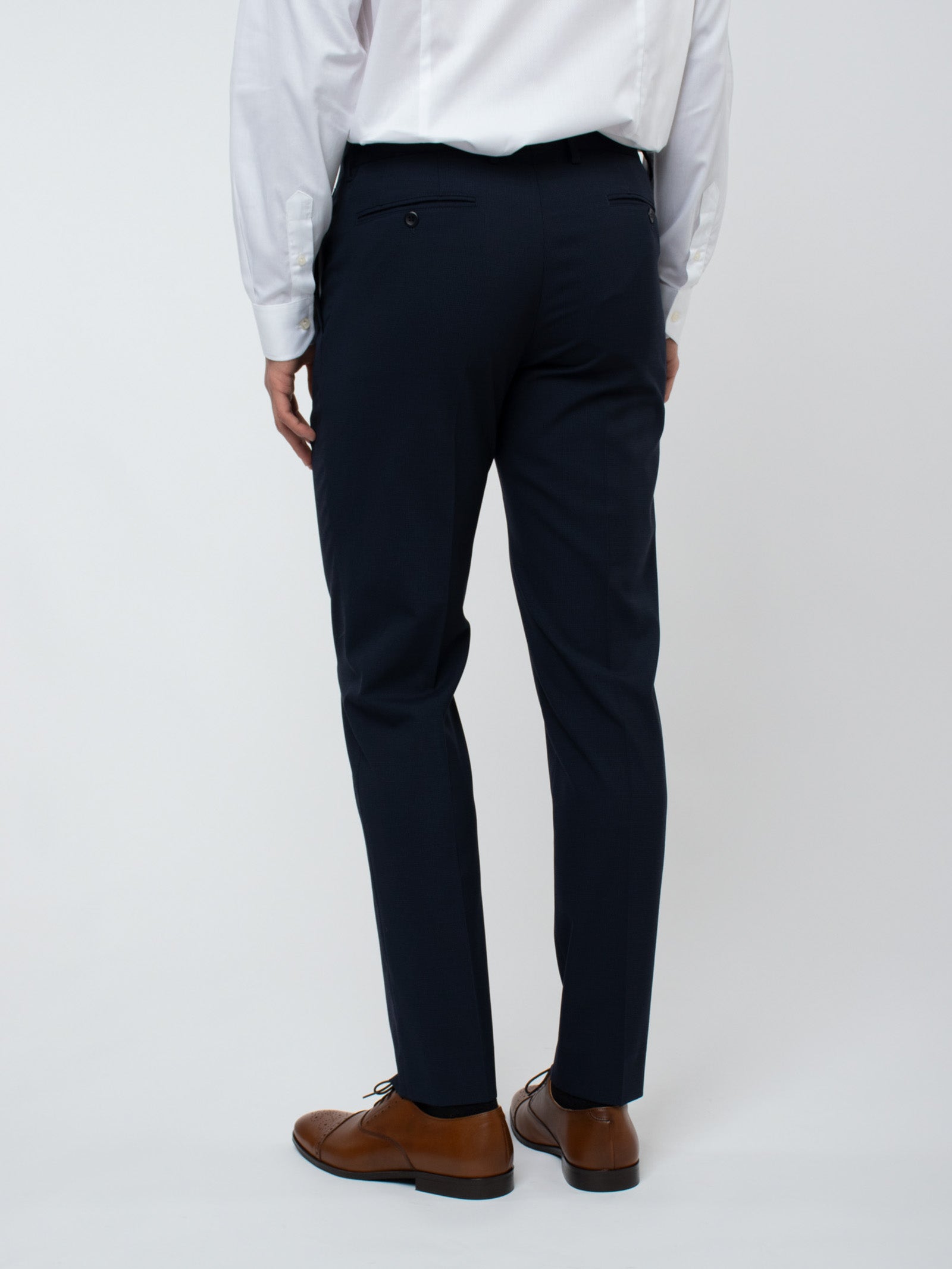 Slim fit false plain wool suit