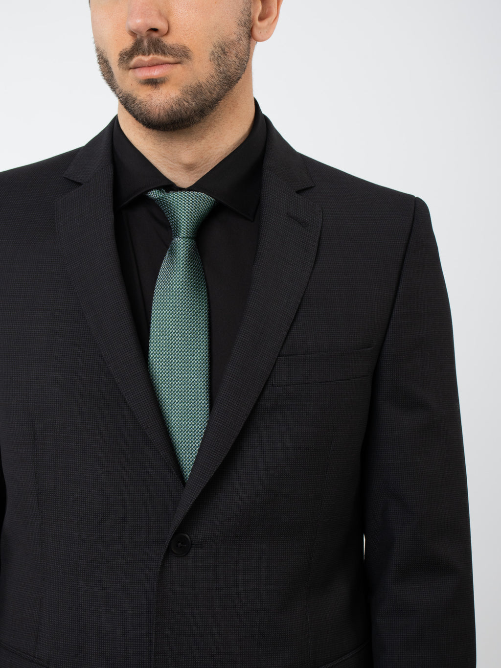 Slim fit embellished wool suit