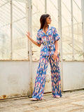Satin print trousers